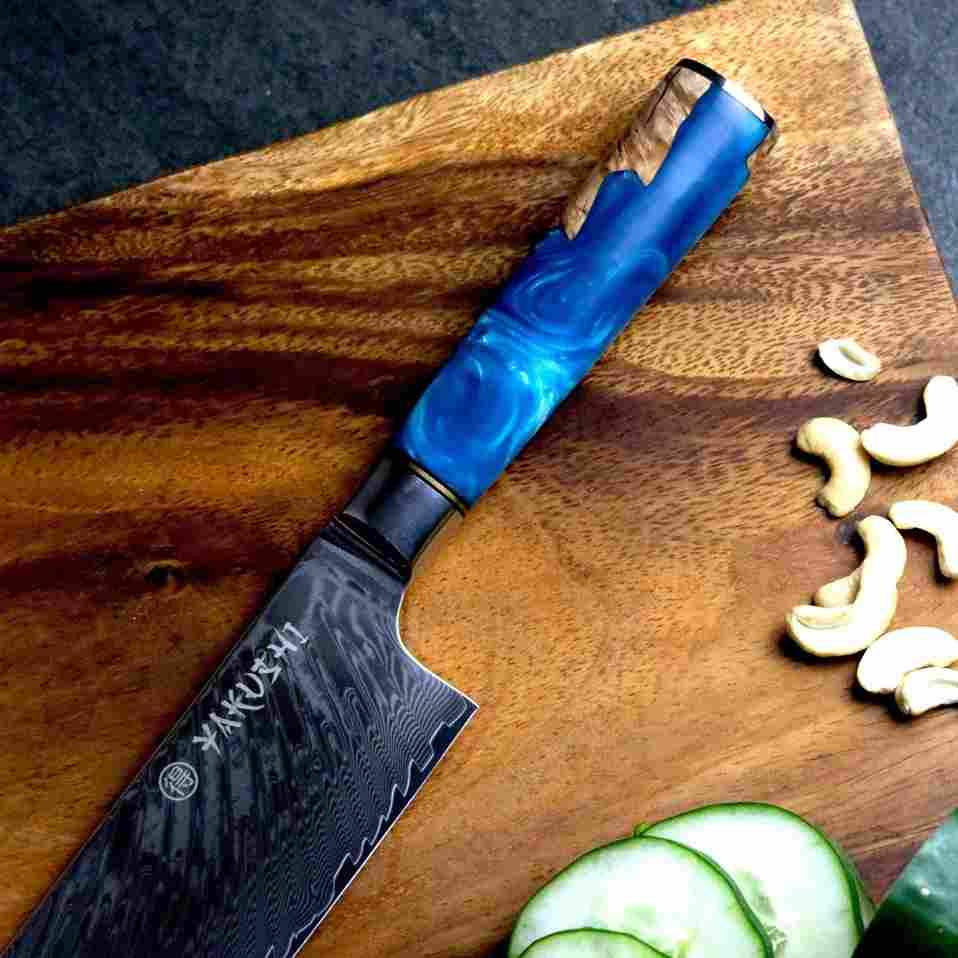 Premium Yakushi™ Damascus Nakiri Knife - Japanese Vegetable Chef Knife with VG-10 Steel Core - Perfect for Slicing, Dicing & Chopping Vegetables - Ideal for Home Cooks & Professional Chefs