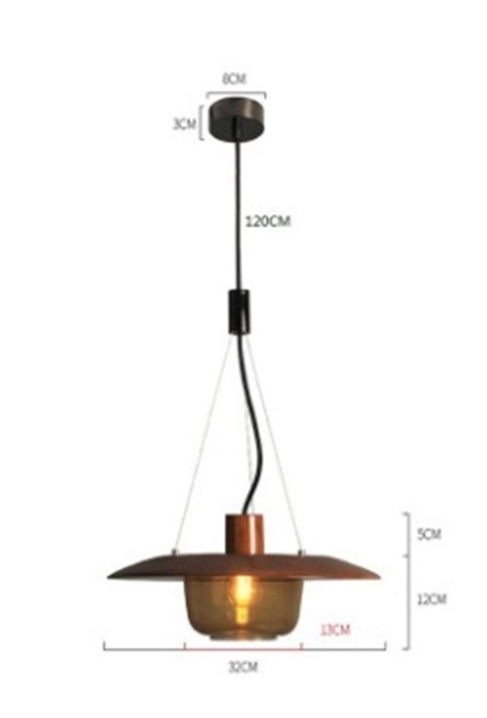 Industrial Loft Style LED Pendant Light Fixture - Wood & Glass Chandelier Hanging Lamp for Home Decor, Restaurant Lighting | Modern Ceiling Light for Dining Room, Kitchen, Cafe, Bedroom