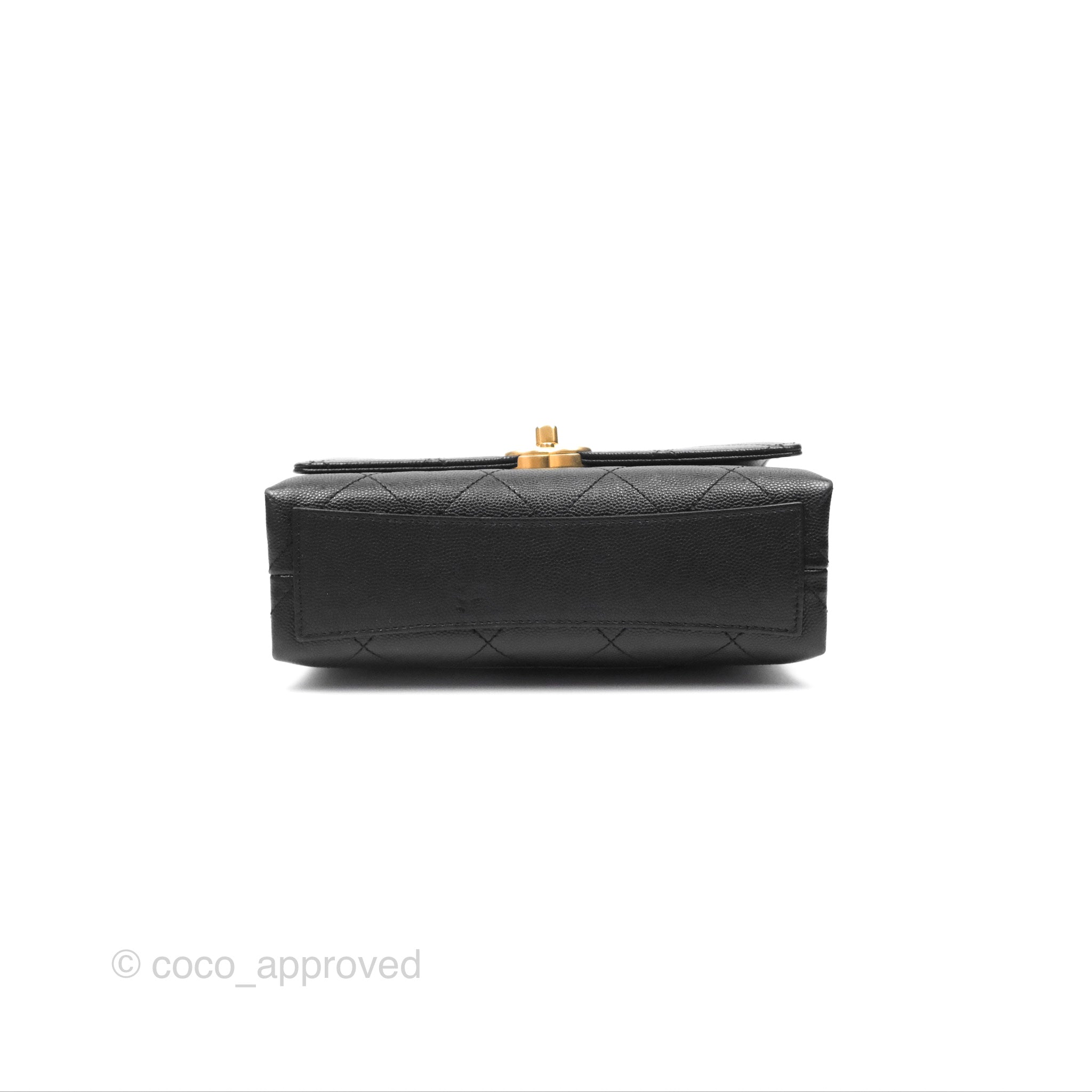 Chanel Quilted Caviar Leather Bracelet On Chain Flap Bag - Black with Aged Gold Hardware - Perfect for Evening Events, Parties & Luxury Fashion Accessories