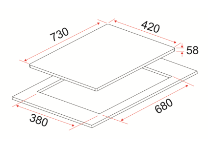 EF HB IV 2734 A 70CM Built-in Combi Hob & EFCH 9204T BK 90CM Stainless Steel Cooker Hood Set - Perfect for Modern Kitchen, Restaurant & Home Cooking