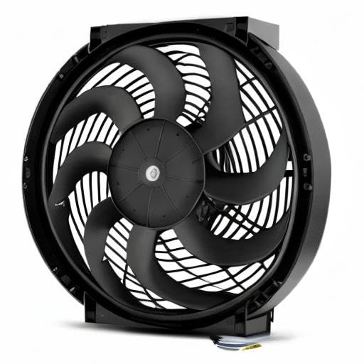 14-15 Inch 180W High-Performance Electric Radiator Cooling Fan with Adjustable Temperature Controller & Thermostat Switch Wiring Kit - Perfect for Car, Truck, and SUV Engine Cooling Systems