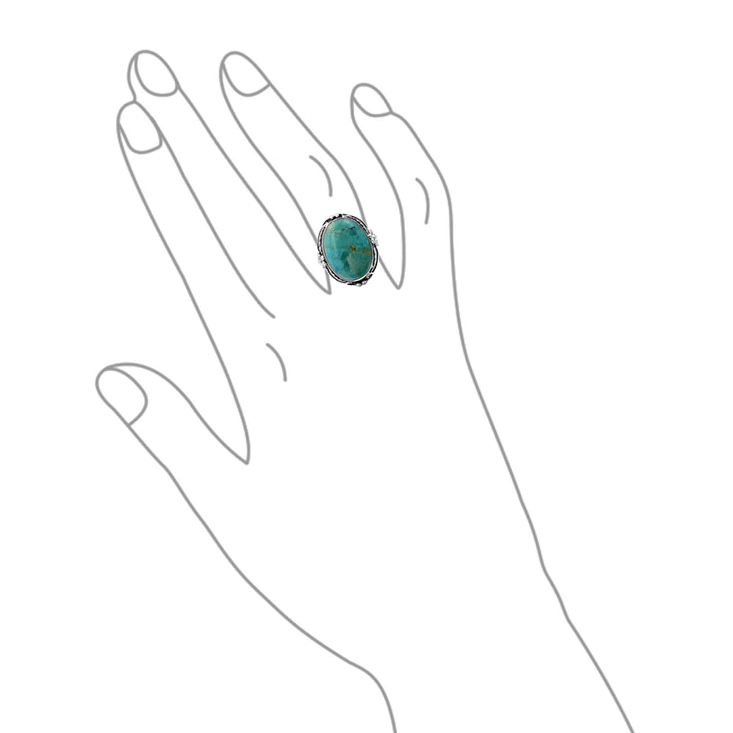 Southwestern Turquoise Moonstone Ring - .925 Sterling Silver Boho Jewelry for Women, Perfect for Festivals & Gifting