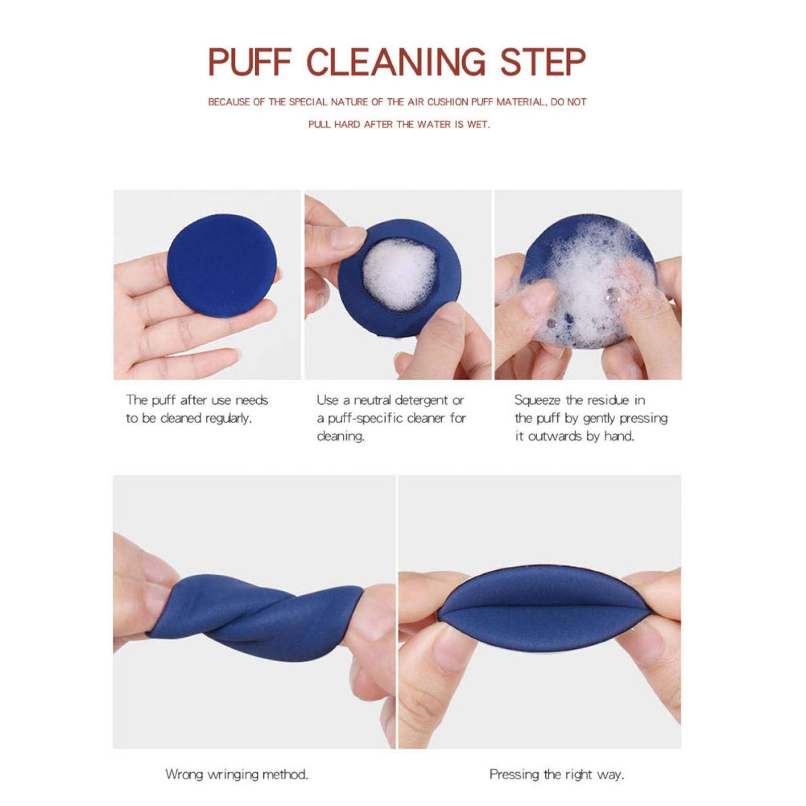 8-Piece Pure Cotton Powder Puff Set - Round Air Cushion Makeup Sponge for Face Powder & Foundation - Perfect for Cat Eye Makeup & Beauty Blending