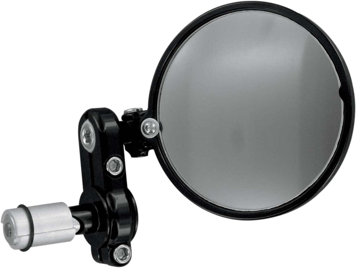 PSR Bar End Mirror - Black Motorcycle Handlebar Mirror for Enhanced Safety & Visibility - Perfect for Cruisers, Street Bikes & Commuting Riders
