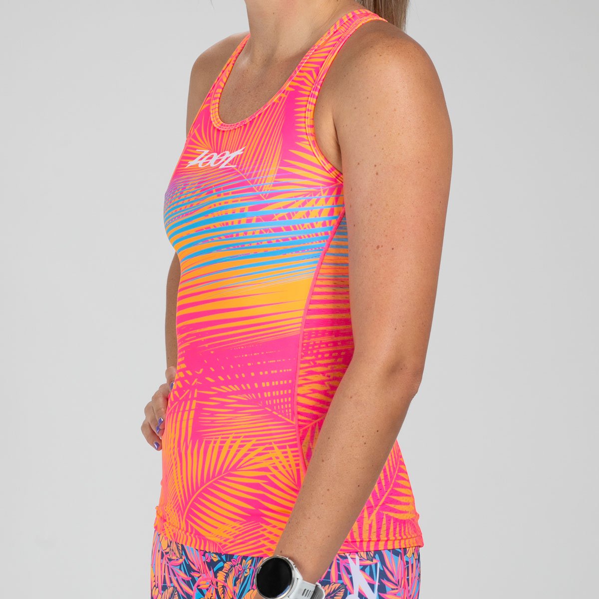 Women's Limited Edition Tri Racerback Sports Bra - Club Aloha Print - High Performance Workout Top for Yoga, Running & Gym