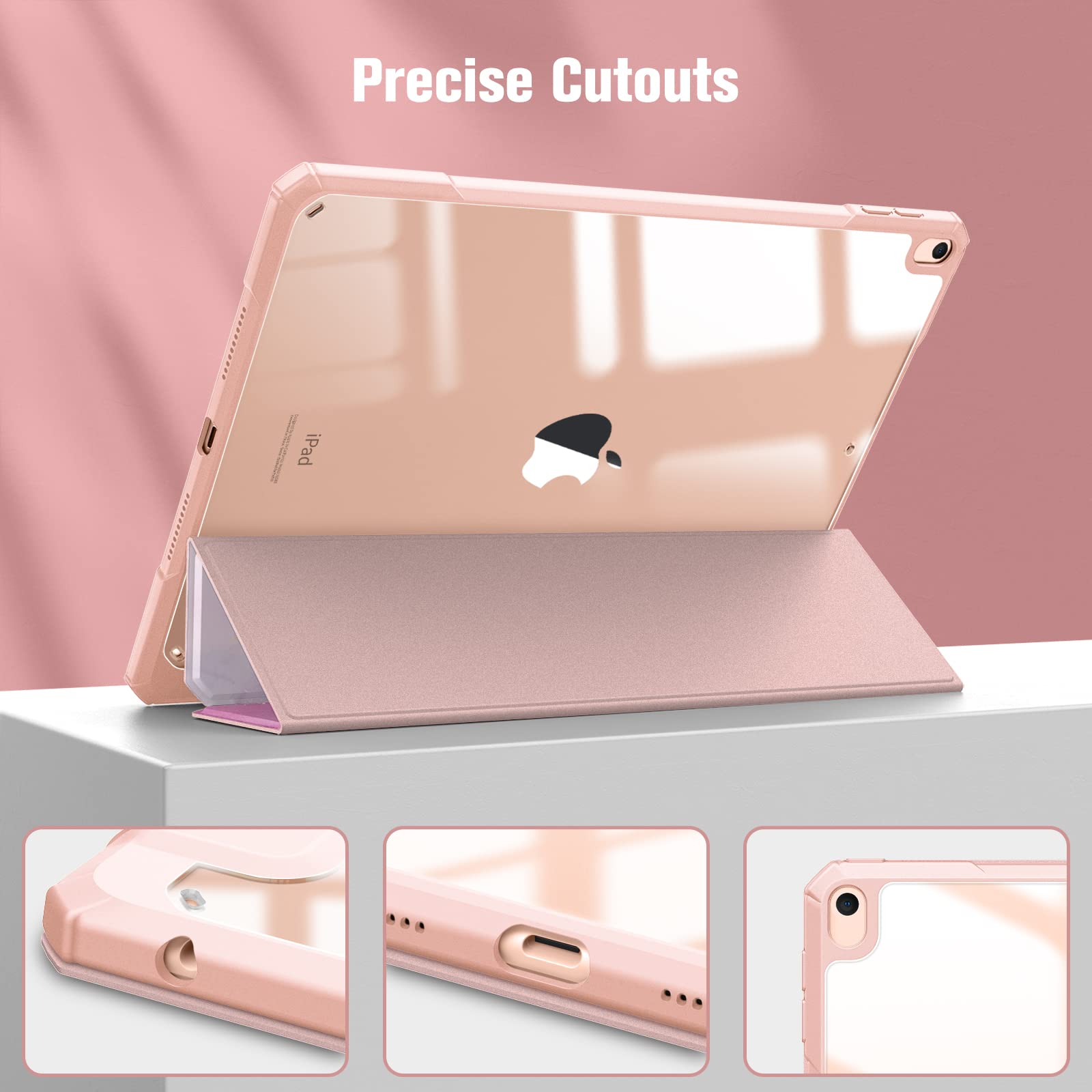 Fintie Hybrid Slim Shockproof Case for iPad Air 3 (2019) & iPad Pro 10.5 (2017) - Clear Transparent Back Cover with Built-in Apple Pencil Holder | Dreamy Marble Design | Perfect for Work, School & Travel Protection