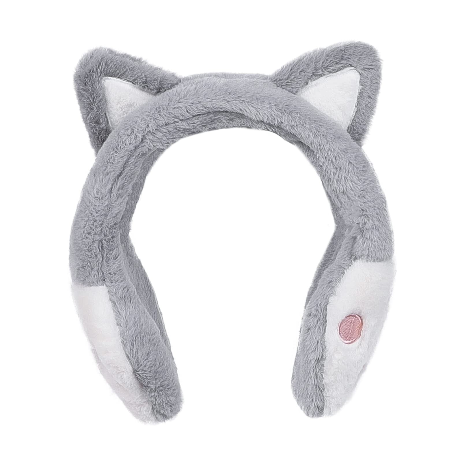 Adjustable Faux Fur Winter Ear Warmers for Women & Girls - Cute Cat Design, Soft Fluffy Earmuffs for Skiing, Outdoor Activities & Cold Weather Protection - One Size Fits All