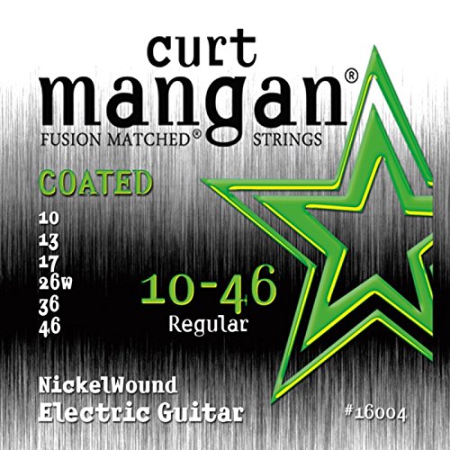 Curt Mangan 10-46 Nickel Wound Coated Electric Guitar Strings - Long-Lasting Tone & Durability for Rock, Blues & Studio Recording