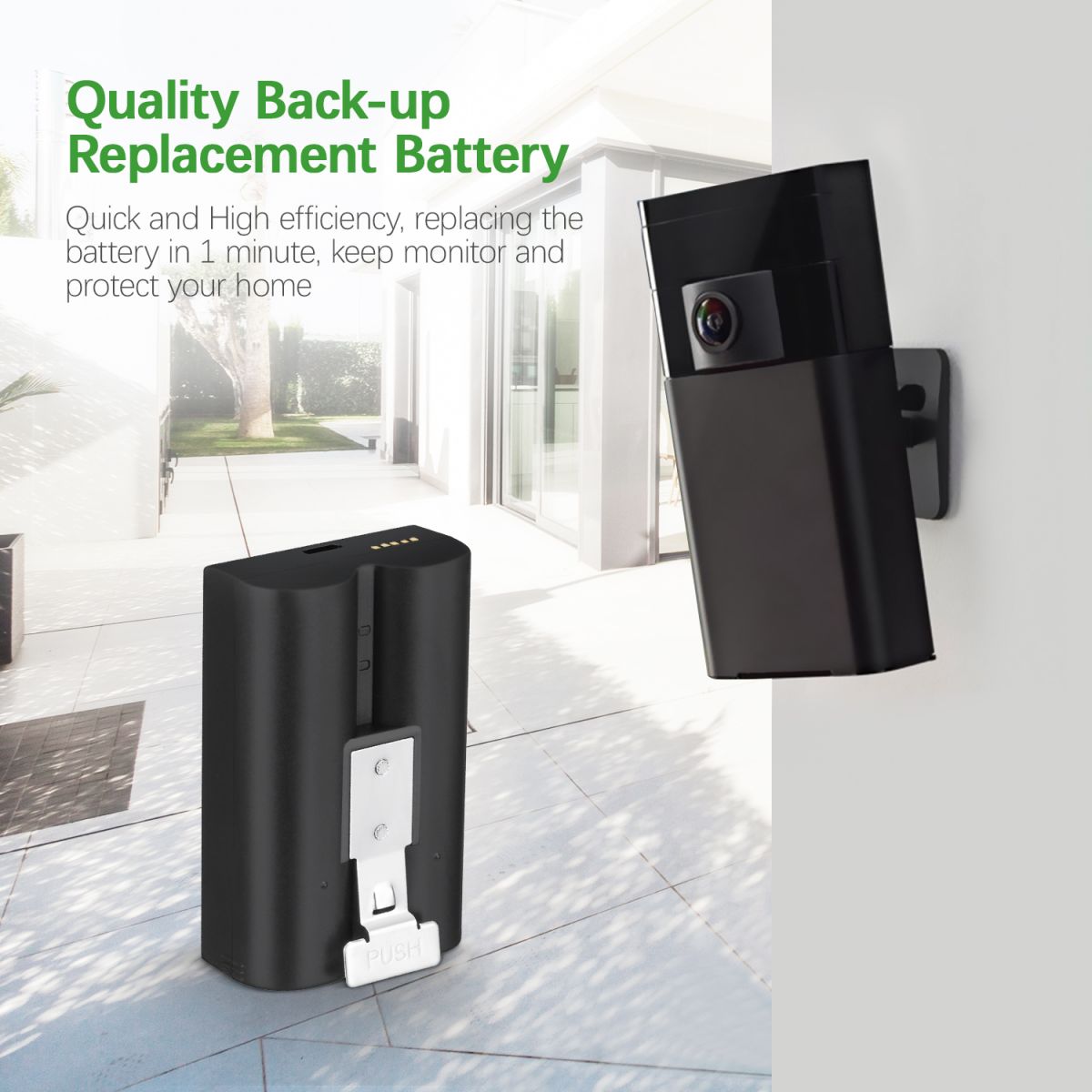 EBL SM002 Rechargeable Battery for Ring Doorbell 2/3/4/3 Plus - Long Lasting Power Supply for Home Security Cameras & Smart Doorbells - Perfect for Continuous Surveillance & Motion Alerts