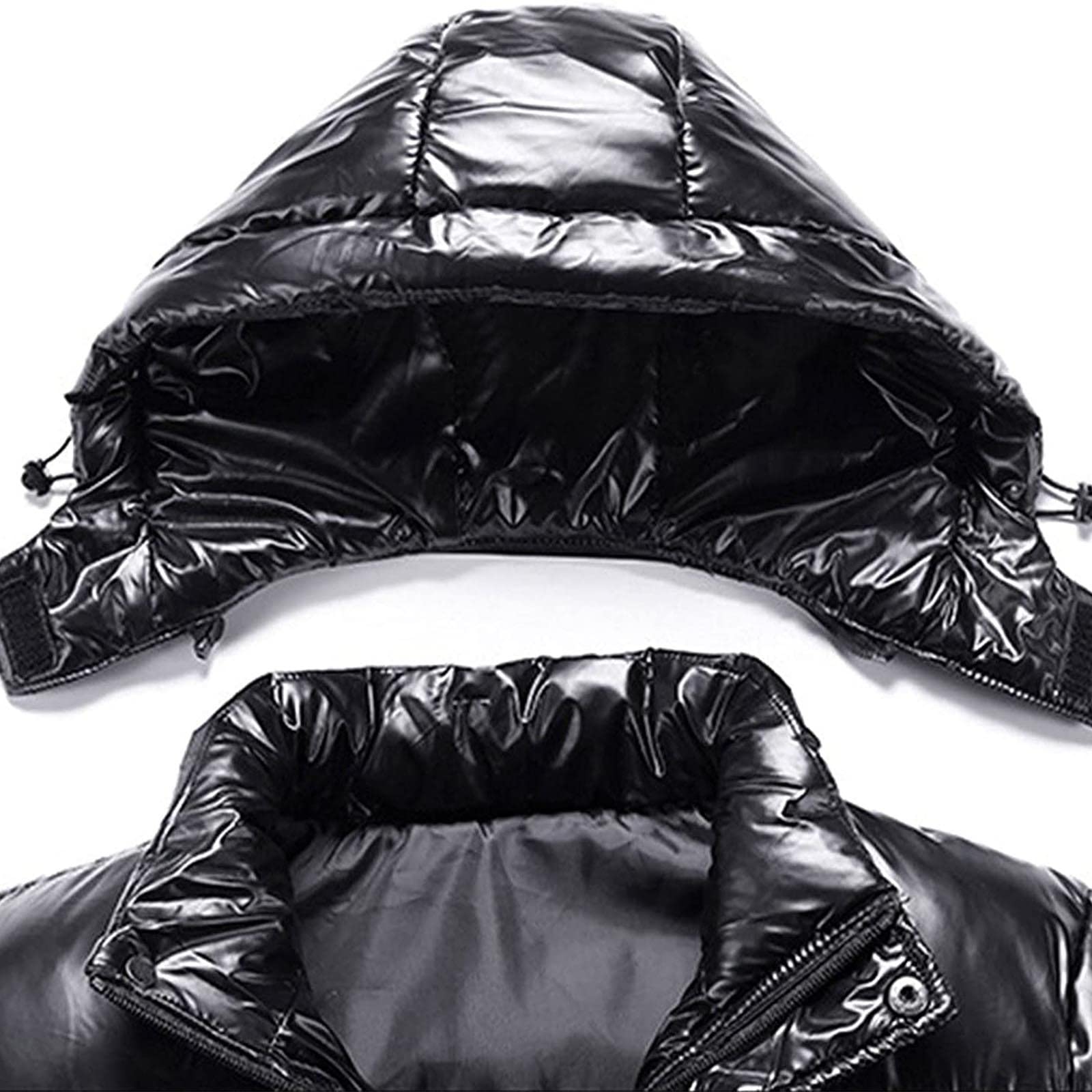 Men's Winter Coats & Jackets - Warm Hooded Padded Down Jacket, Reflective Bubble Shiny Outerwear (UK Size 10-20) | Casual Thick Cotton Hoody for Cold Weather, Snow Activities & Daily Wear