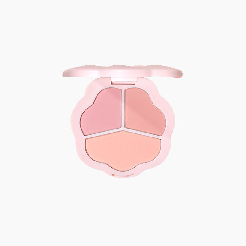 Gogotales Flower Mist Trio Blush Palette - 3-in-1 Cream Blush Set for Cheeks & Lips, Natural Flush Makeup, Perfect for Daily Wear & Special Occasions