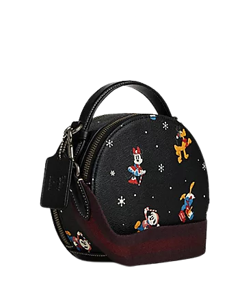 Coach Disney X Coach Canteen Crossbody Bag with Holiday Print - Stylish Mini Shoulder Purse for Women, Perfect for Christmas Gifts & Party Outings