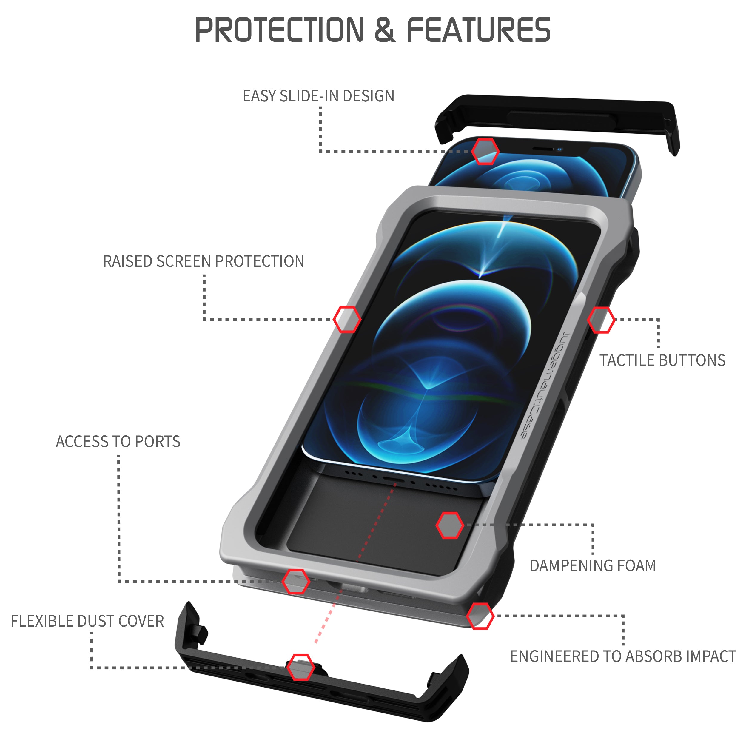 Premium IMPCT Shockproof iPhone 12 & 12 Pro Case - Durable Protection Made in USA | Perfect for Outdoor Activities, Travel & Daily Use