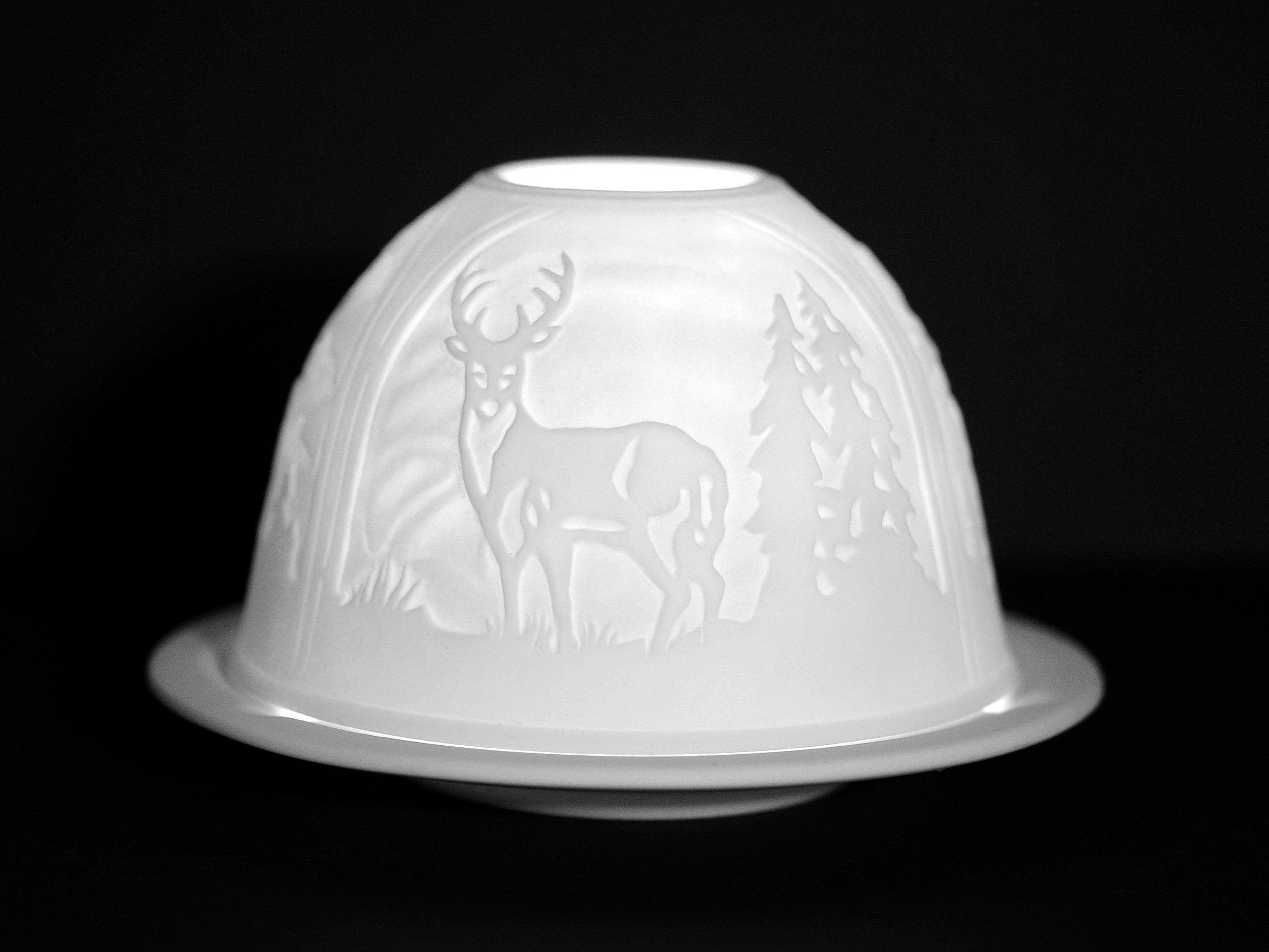 Deer Design Porcelain Dome Lights - Elegant Ceiling Lighting for Living Room, Bedroom, and Dining Room Decor