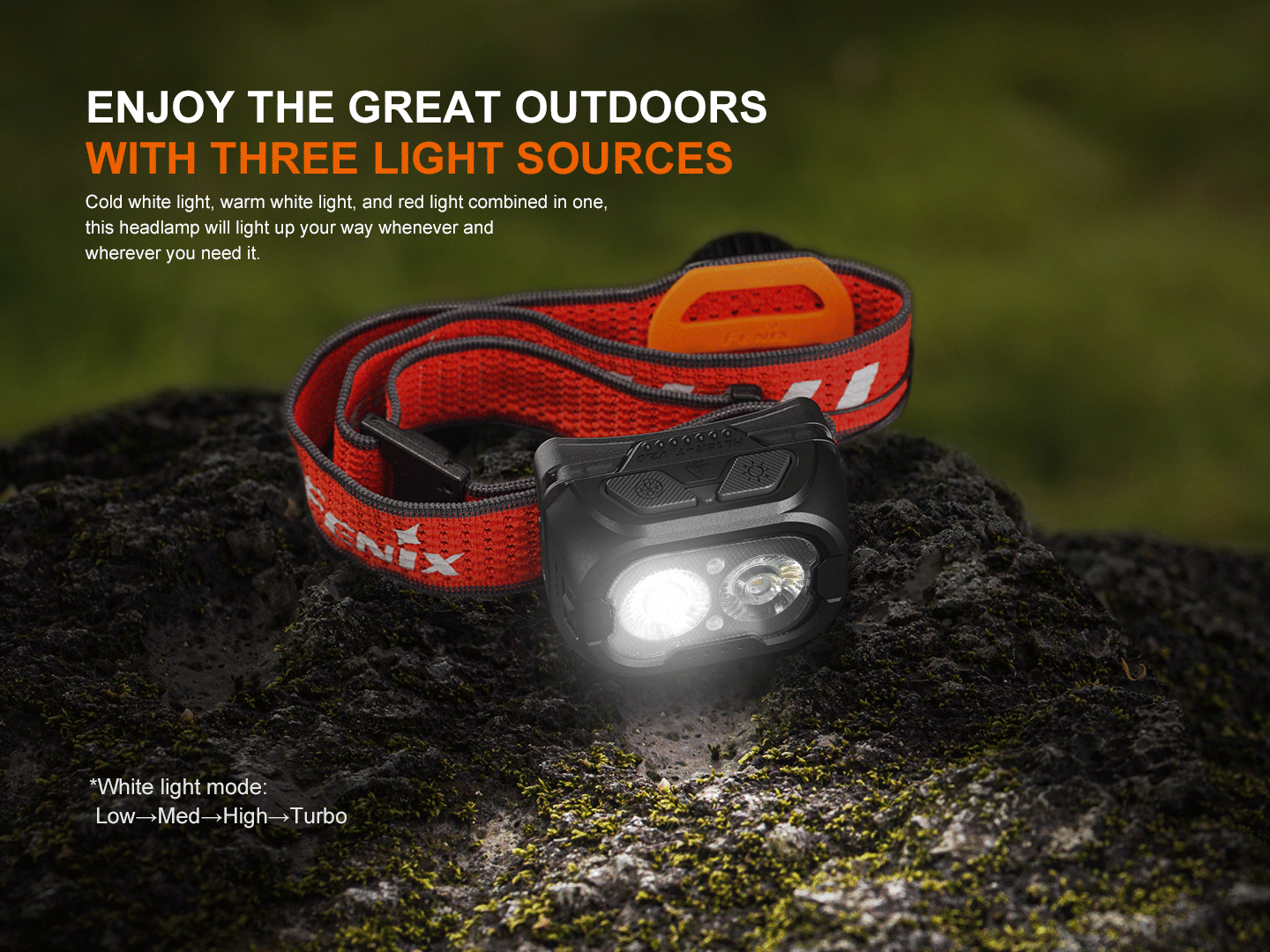 Fenix HL18R T V2 Lightweight Rechargeable Headlamp - 500 Lumens, IP68 Waterproof for Trail Running, Hiking & Camping - Perfect for Outdoor Adventures and Nighttime Activities