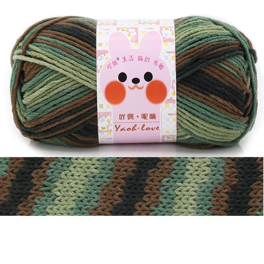 Premium Acrylic Ombre Yarn for Crochet & Knitting - 3.5oz Soft DIY Yarn for Scarves, Hats, Sweaters, Blankets - Rural Green - Perfect for Handmade Gifts & Cozy Winter Projects