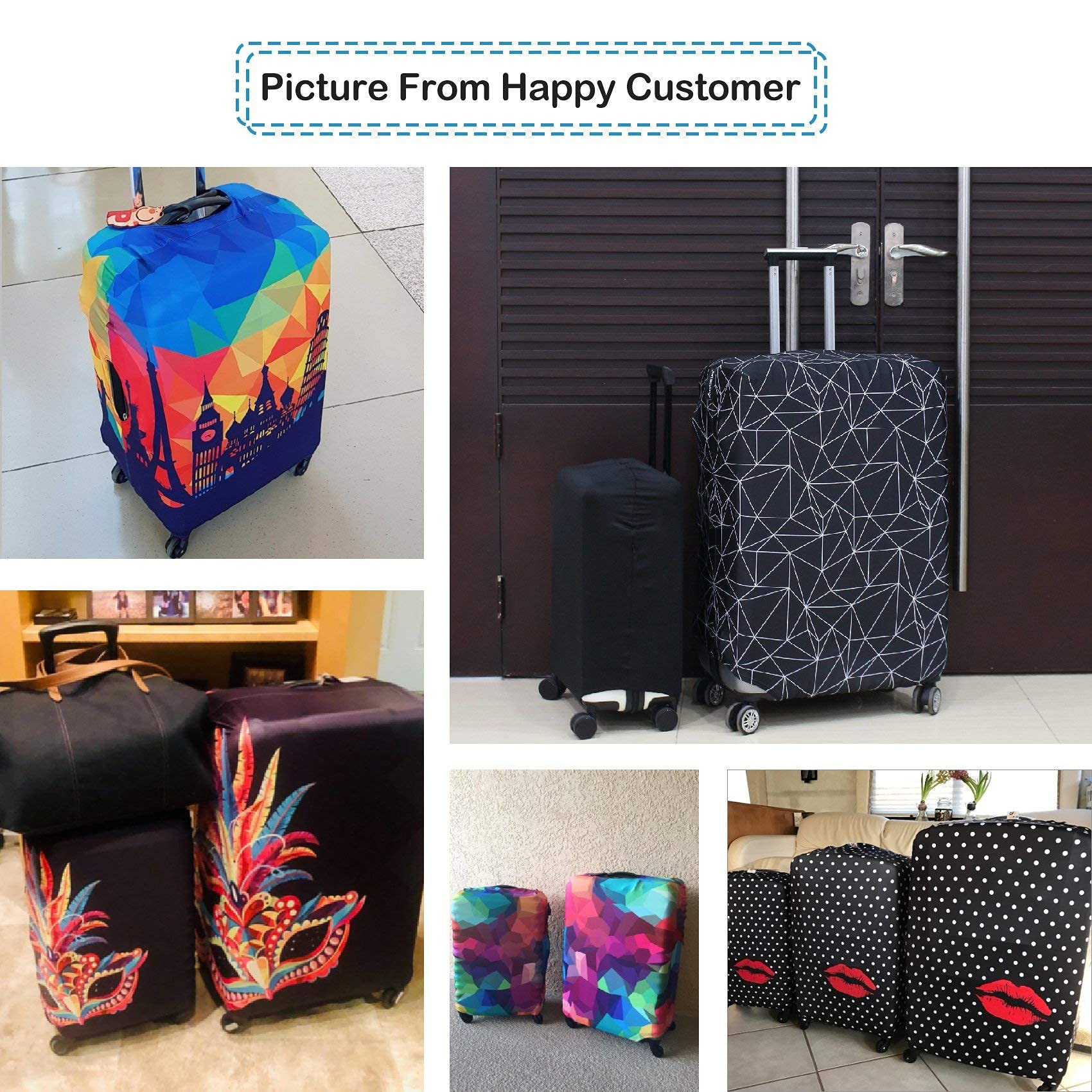 **Waterproof 18-22 Inch Suitcase Cover - Black Travel Luggage Protector for Airplane, Train & Bus (Fits Most Standard Carry-Ons)**