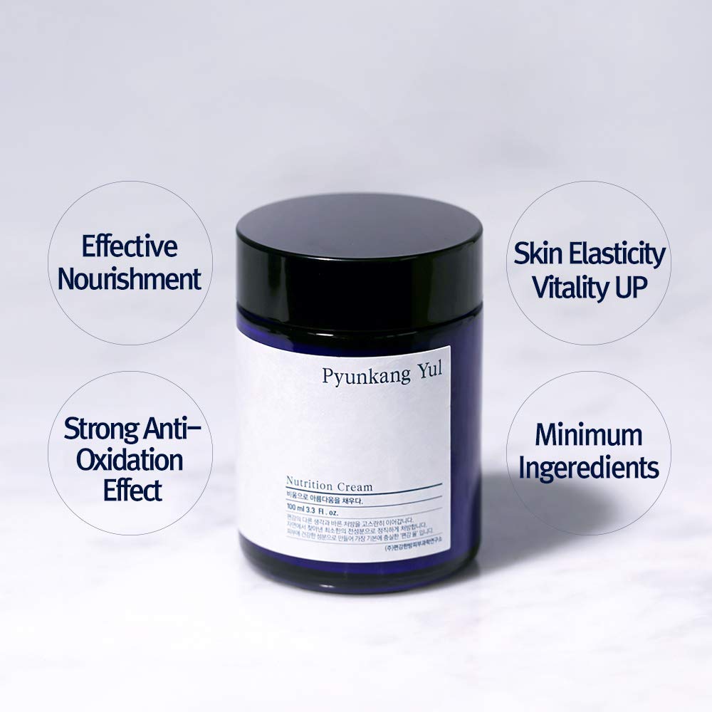 PYUNKANG YUL Nutrition Cream - Korean Moisturizing Face Cream for Dry & Combination Skin - Shea Butter & Macadamia Deep Hydration - 3.4 Fl Oz | Daily Skincare Routine, Night Cream for Healthy Glow
