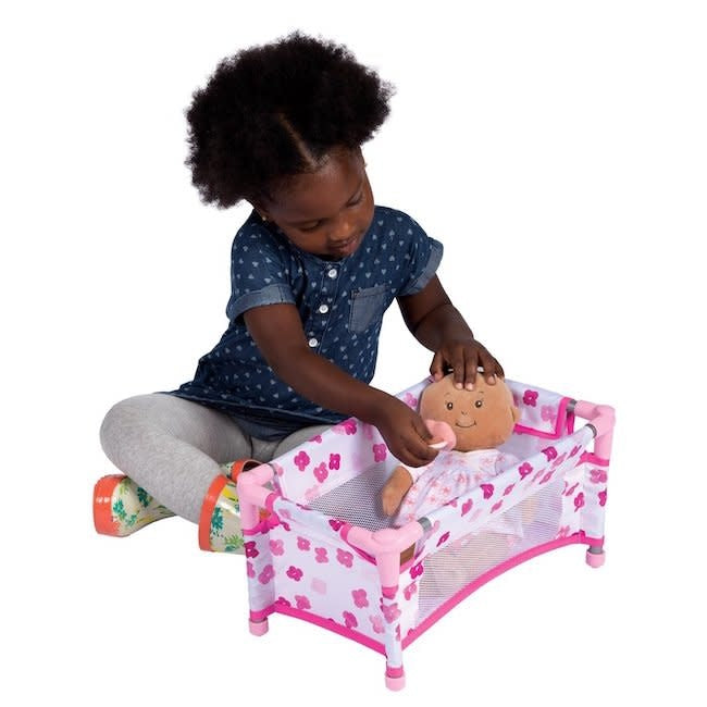 Manhattan Toy Baby Stella Take Along Travel Crib - Portable & Lightweight for On-the-Go Parents | Perfect for Travel, Daycare & Playtime at Home