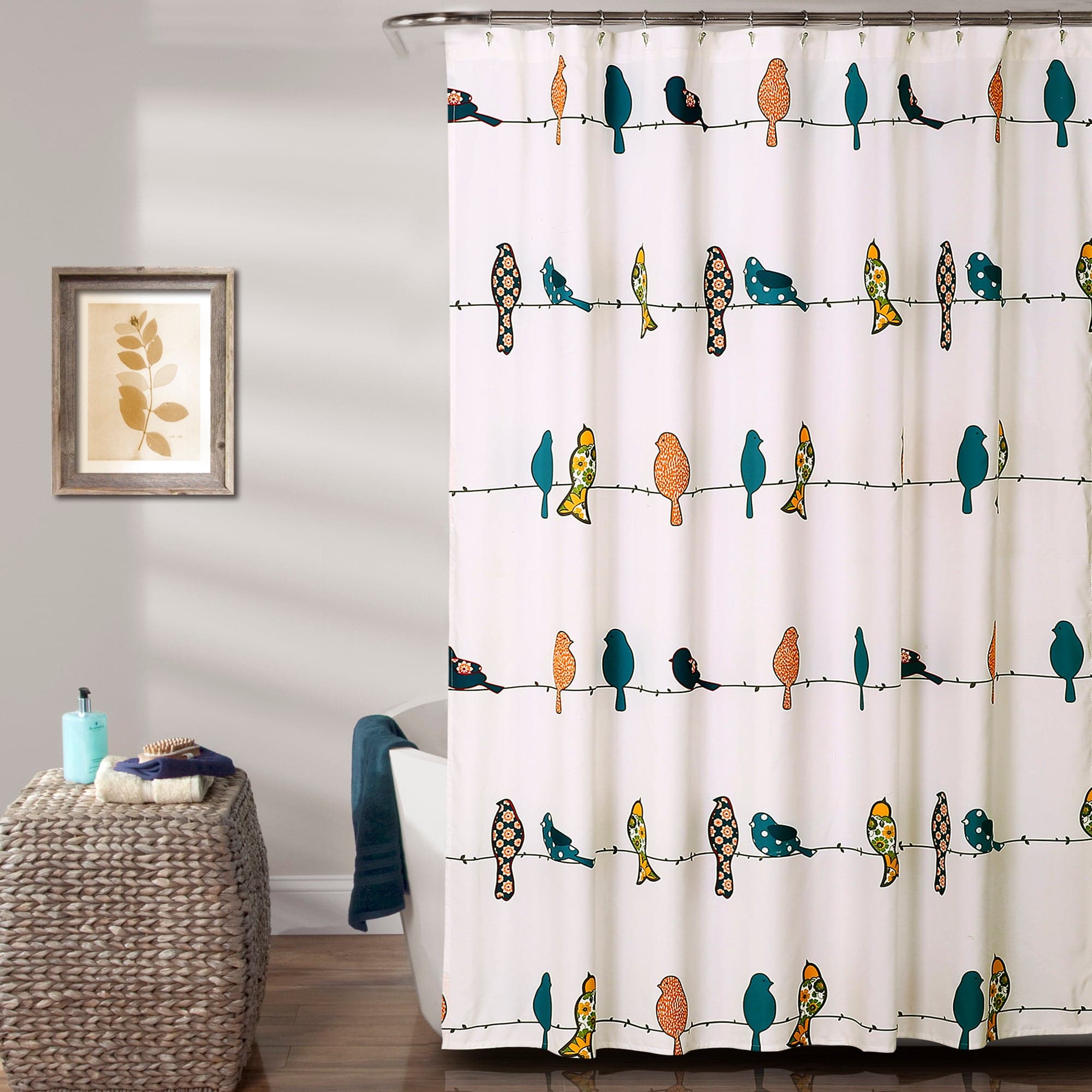 Stylish Rowley Birds Shower Curtain - Waterproof Bathroom Decor with Vibrant Bird Design - Perfect for Modern Bathrooms, Guest Baths & Spa Retreats