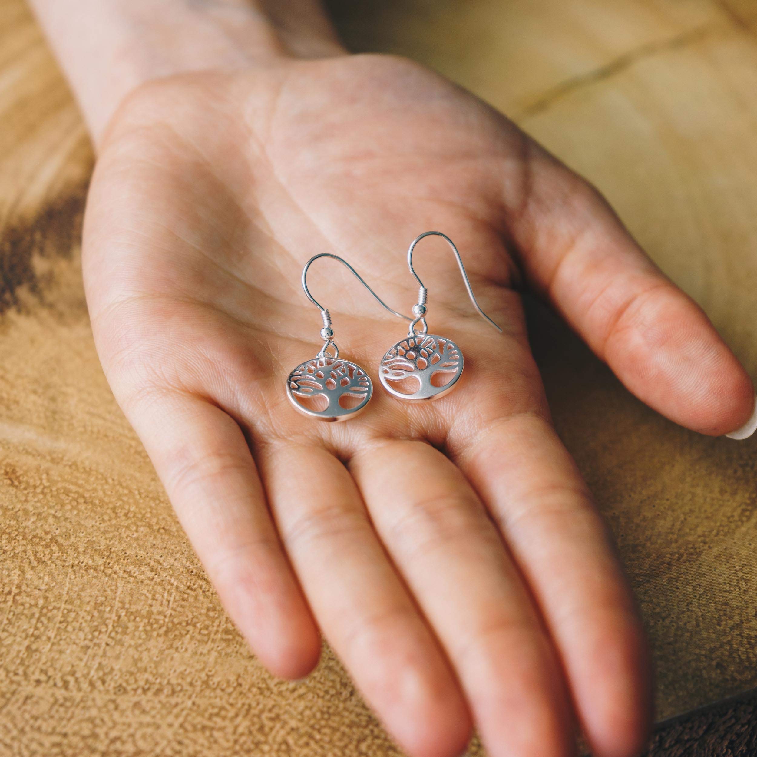 Philip Jones Sterling Silver Tree of Life Drop Earrings for Women - Elegant Nature-Inspired Jewelry Gift for Birthday, Anniversary & Special Occasions