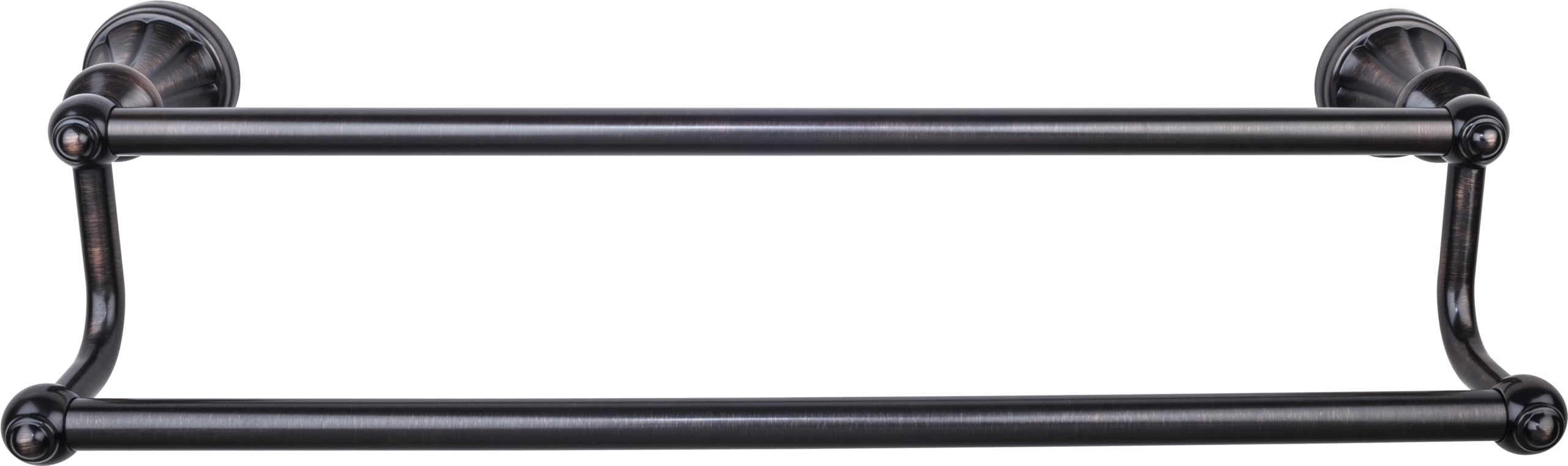 Top Knobs HUD11-TB Hudson Double Towel Bar in Bronze - Premium Bathroom Hardware for Spa-Like Luxury & Organized Towel Storage