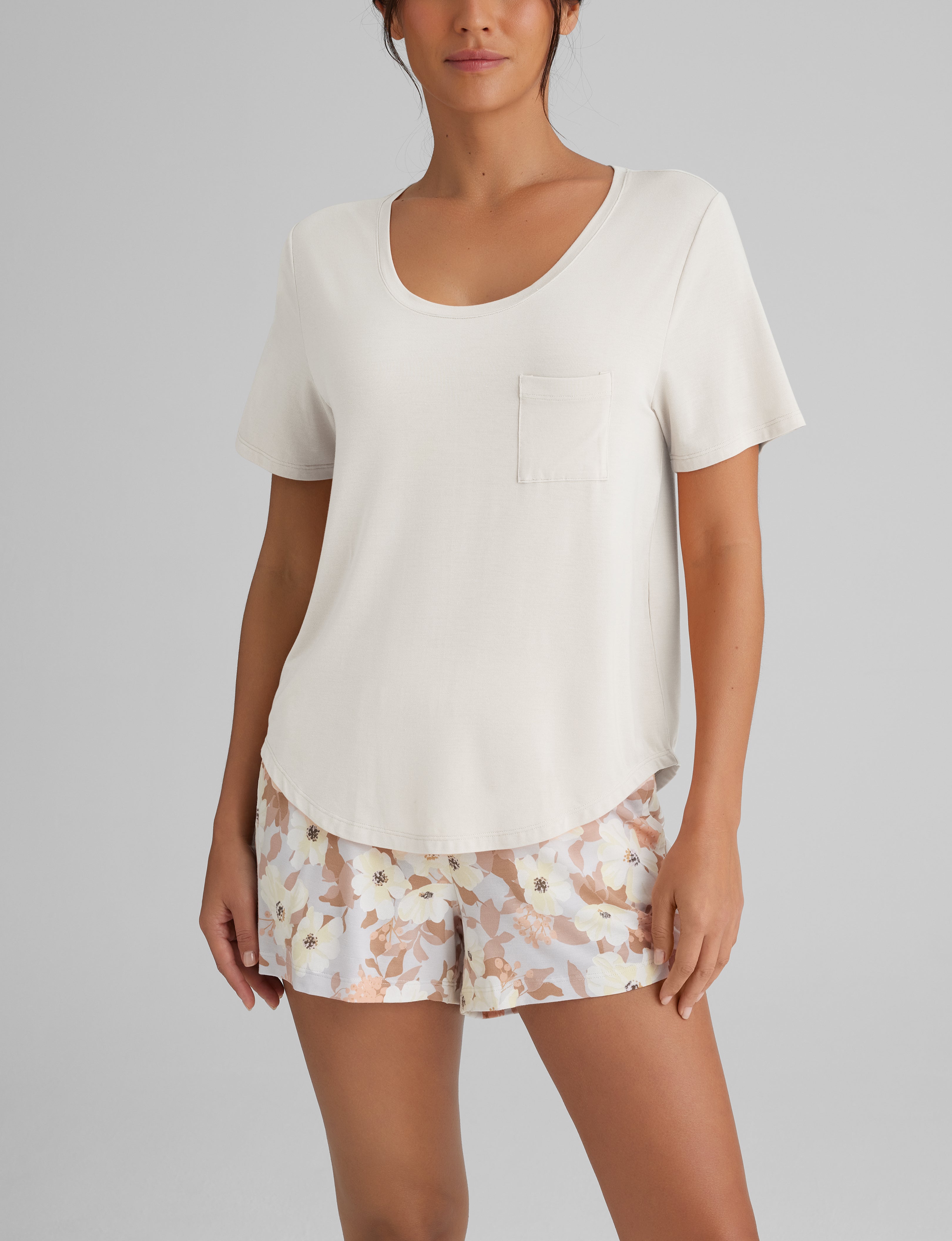 Women's Ultra Soft Sleepwear Set - Second Skin Pocket Tee & Shorts for Comfortable Nightwear | Perfect for Lounge, Travel & Home Relaxation