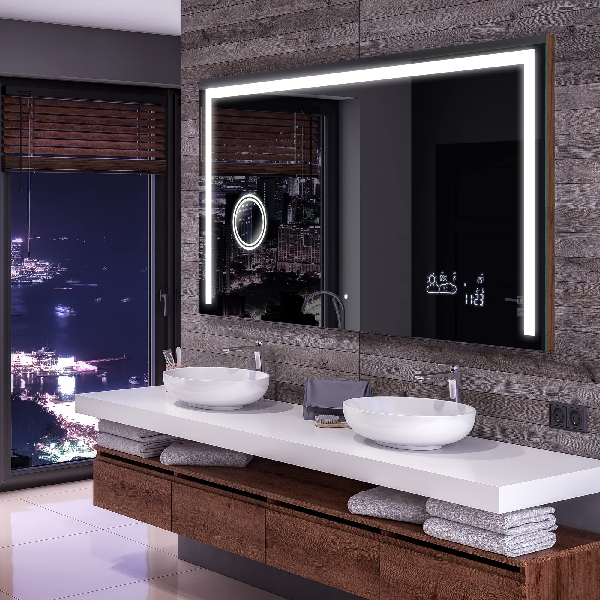 ARTFORMA 62 x 39 Inch LED Bathroom Mirror with Lights - Anti-Fog, Adjustable Illuminated Vanity Mirror | Wall Mounted, Fully Customizable L11 | Perfect for Makeup, Shaving & Home Decor