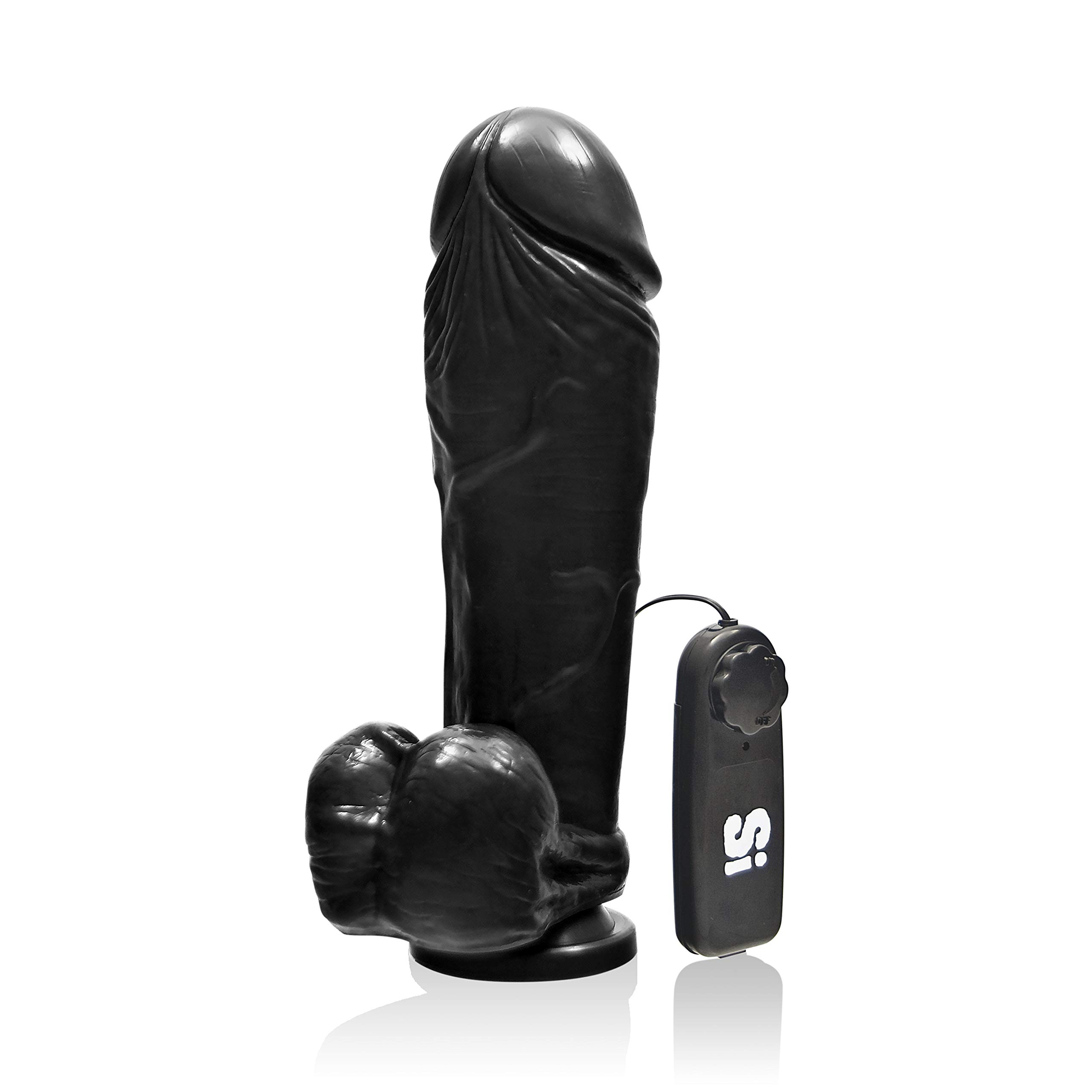 10 Inch Black Realistic Thick Cock with Balls - Egg & Suction Base Dildo (33.12oz) for Adult Pleasure & BDSM Play - Perfect for Solo Use, Couples & Fantasy Roleplay