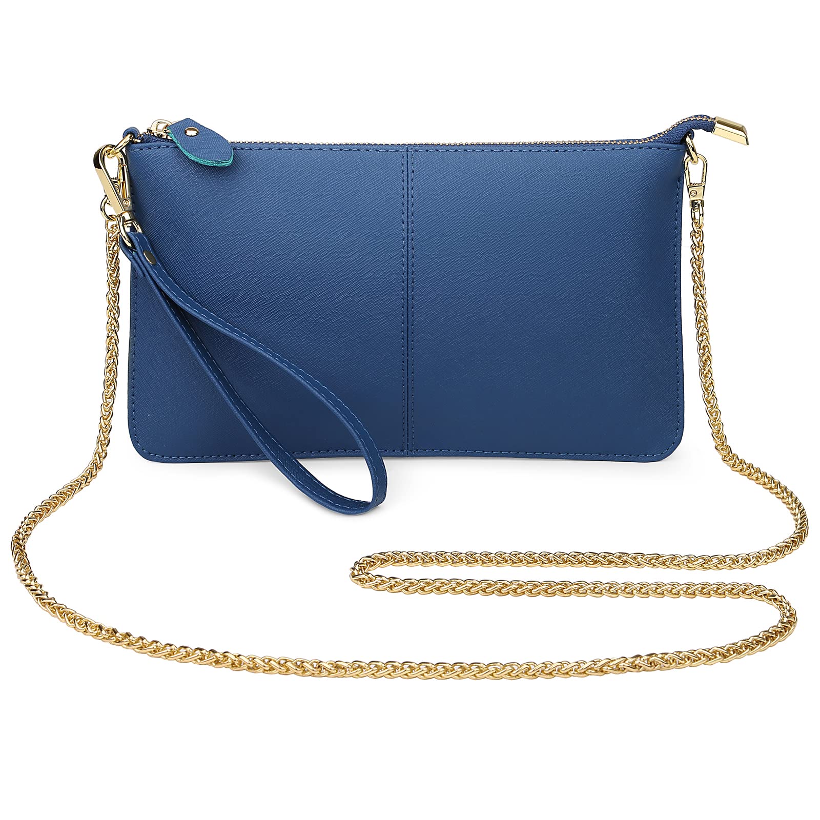 Uromee Genuine Leather Wristlet Wallet Clutch Purse for Women - Crossbody Bag with Detachable Shoulder Chain | Perfect for Parties, Travel & Everyday Use