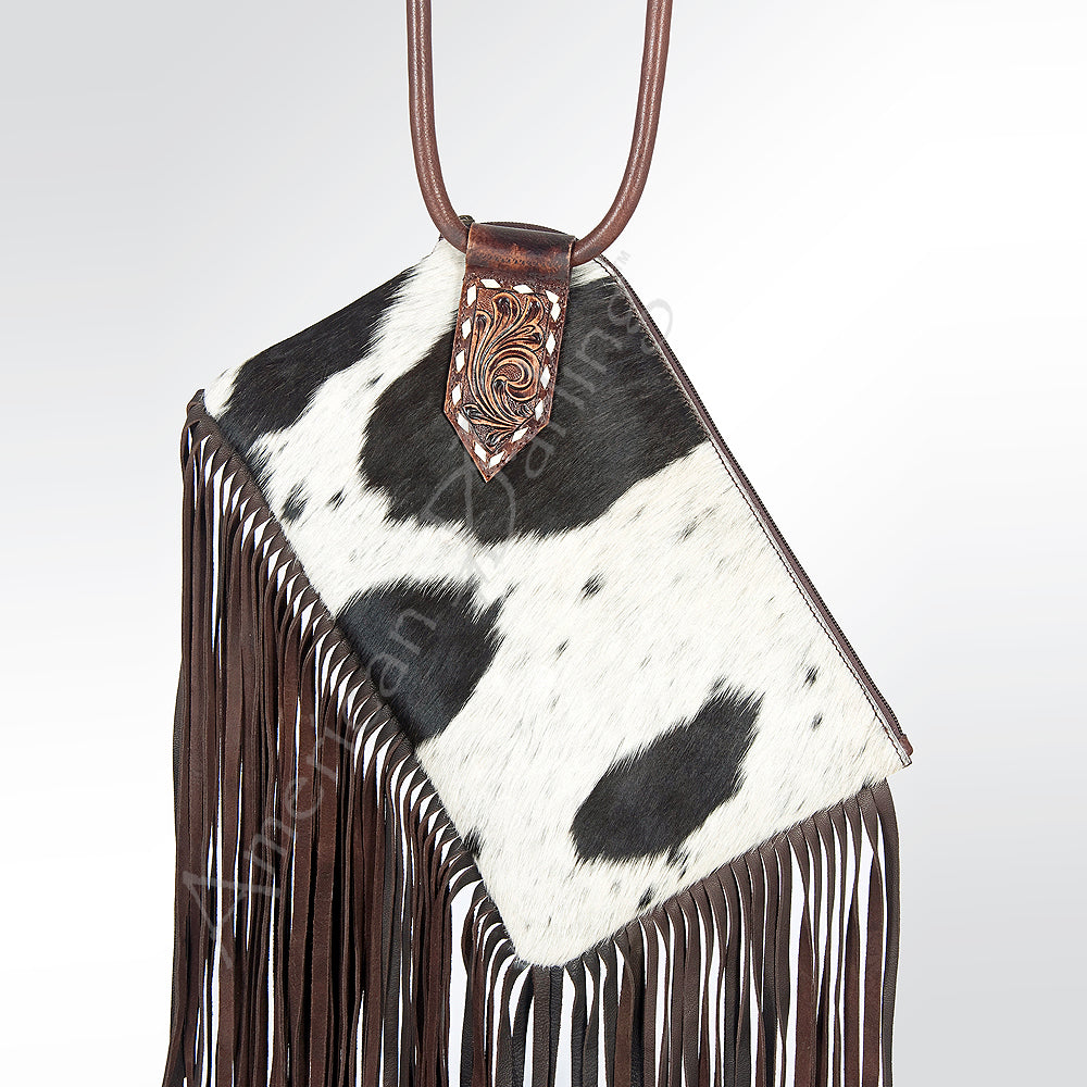 Genuine Leather Women's Western Handbag with Hair On - American Darling Hair On Leather Purse for Cowgirl, Rodeo, and Country Style Outfits