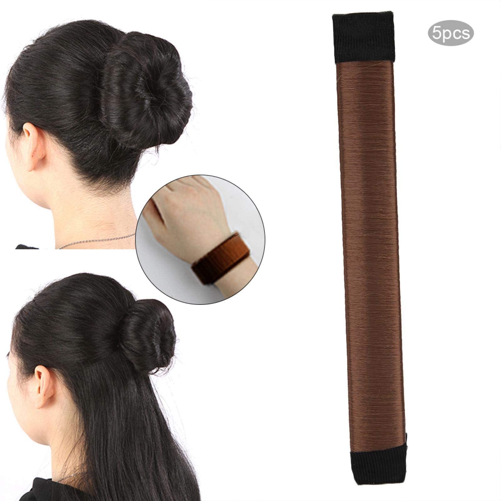 5PCS Hair Bun Maker Set - Fast & Easy Donut Bun Maker & French Twist Hairstyle Tool for Women & Kids with Long Hair | Portable Hair Accessories for Home, Travel & Party Hairstyles