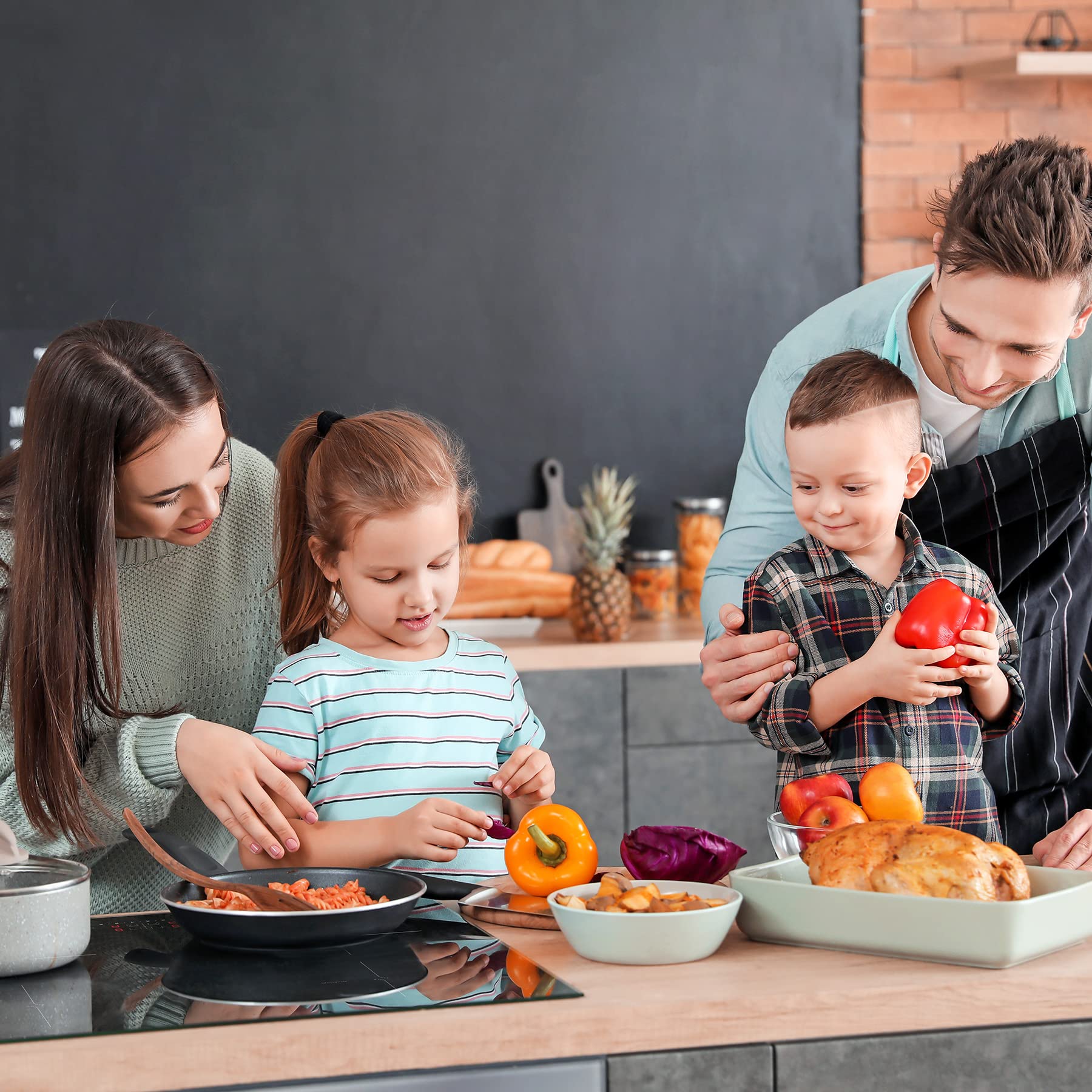 CIARRA CBBIH4B 4-Burner Induction Cooktop 7200W with Booster Function, Touch Control, Timer, Ceramic Glass, 9 Power Levels, Child Safety Lock - Perfect for Home Kitchens, Restaurants & Outdoor Cooking