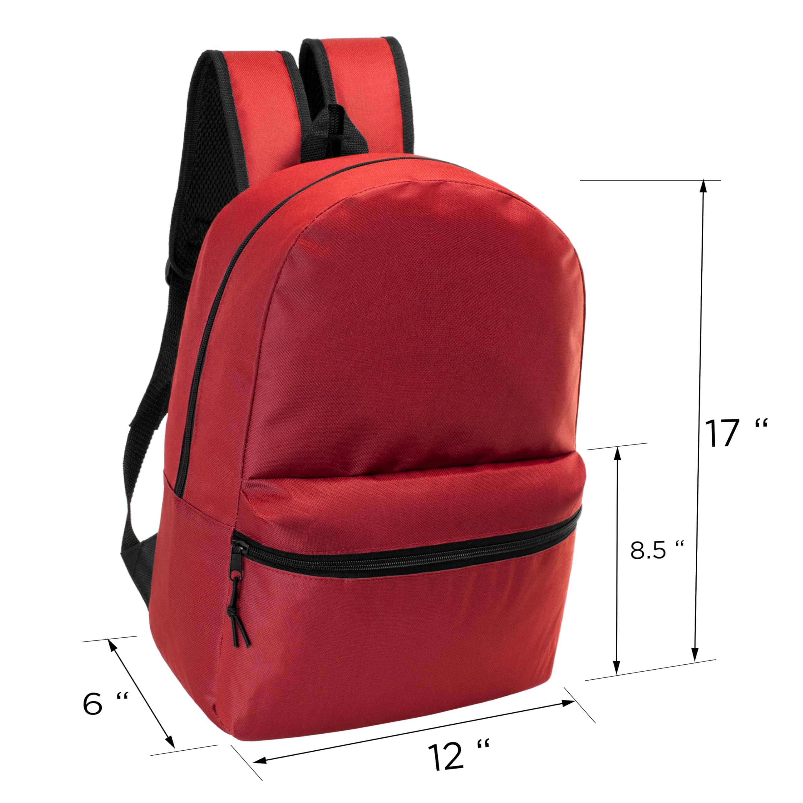 Moda West 17 Inch Bulk Backpacks with 16-Piece School Supplies Kit (Pens, Pencils, Crayons) - Case of 12 Wholesale Backpacks in 12 Colors - Perfect for Back to School, Classroom Supplies & Student Gifts