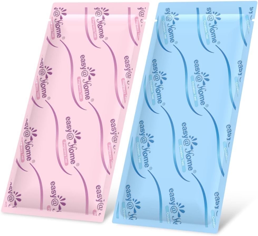Easy@Home 100 Ovulation & 20 Pregnancy Test Strips with Cups - Accurate Fertility Predictor Kit for Women | LH & HCG Hormone Testing | TTC, Conception Tracking & Family Planning | Home Use & Doctor Recommended