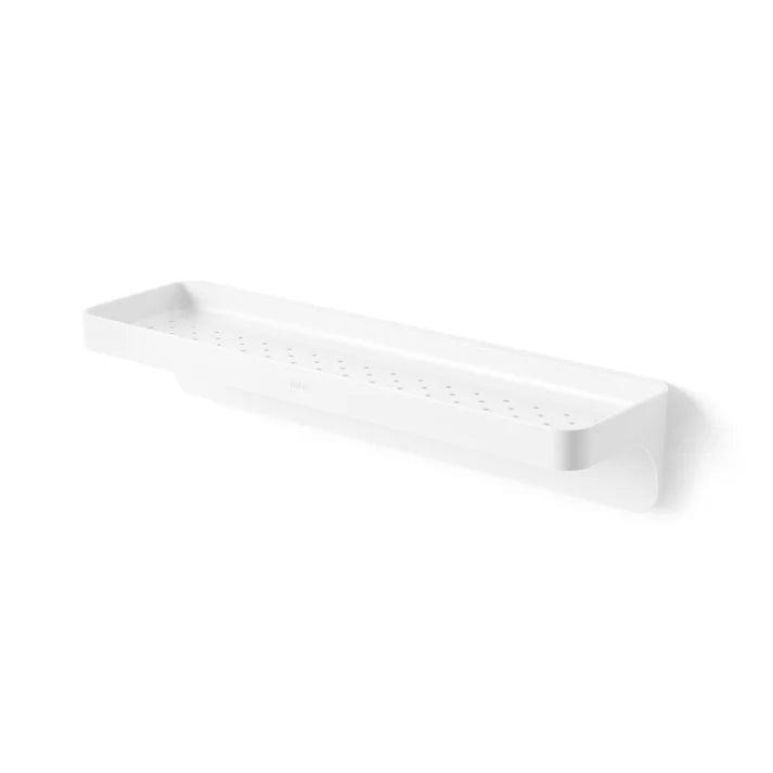 Flex Adhesive Shelf - White | Wall Mount Organizer for Bathroom, Kitchen & Office | Strong Removable Storage Solution