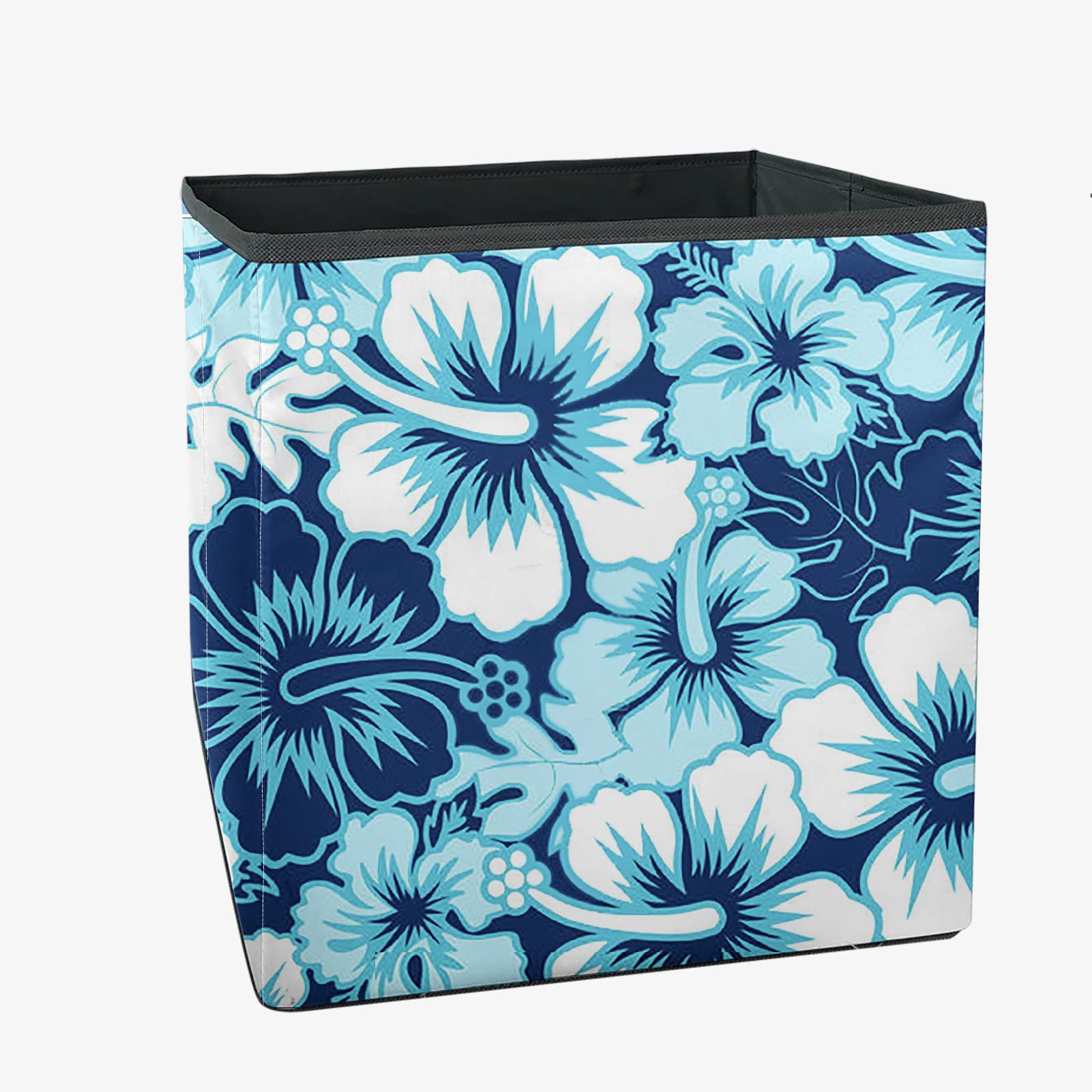 AFPANQZ 13x13x13 Inch Foldable Storage Bins - Closet Organizers, Laundry Baskets & Home Decor for Bedroom, Closet & Drawer Organization (Hibiscus Flower Design) - Perfect for Clothes, Toys & Household Items Storage