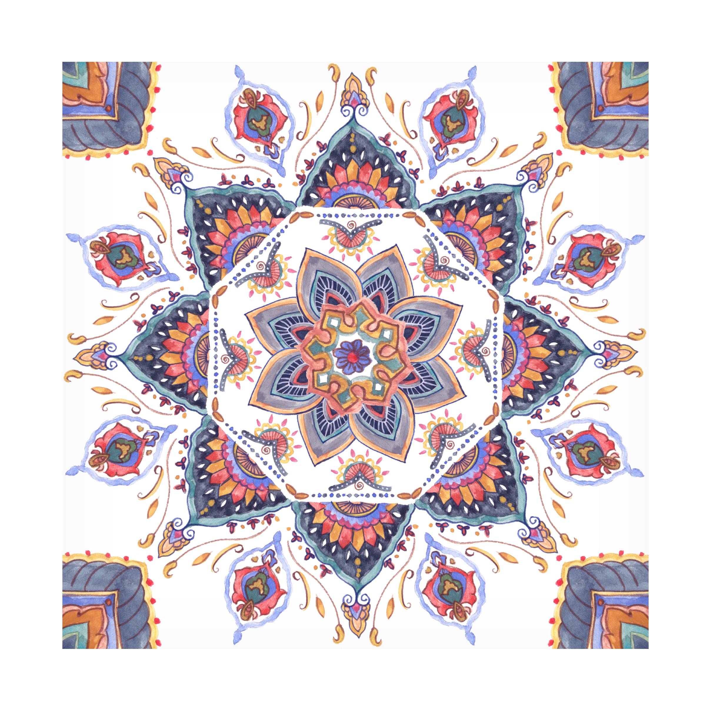 Trademark Fine Art 'Mandala Meditation I' Canvas Wall Art Print by Melissa Wang - Perfect for Yoga Studios, Meditation Rooms & Boho Home Decor