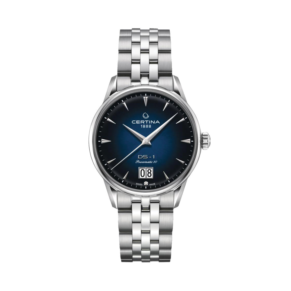 DS 1 Big Date 41mm Blue Dial Men's Watch on Stainless Steel Bracelet - Perfect for Business, Formal Occasions & Everyday Wear