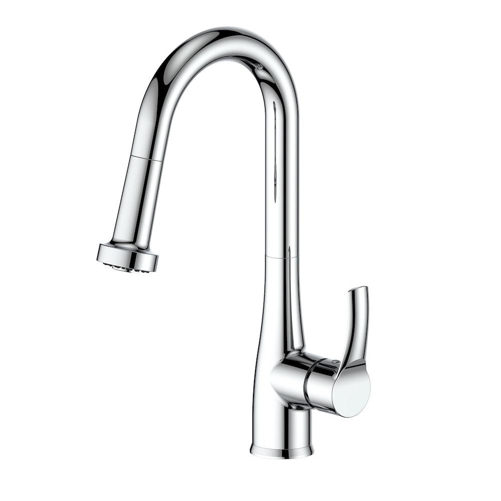 ZLINE Dali Pull Down Single Handle Chrome Kitchen Faucet - Modern High Arc Spout for Easy Washing, Perfect for Home & Restaurant Use
