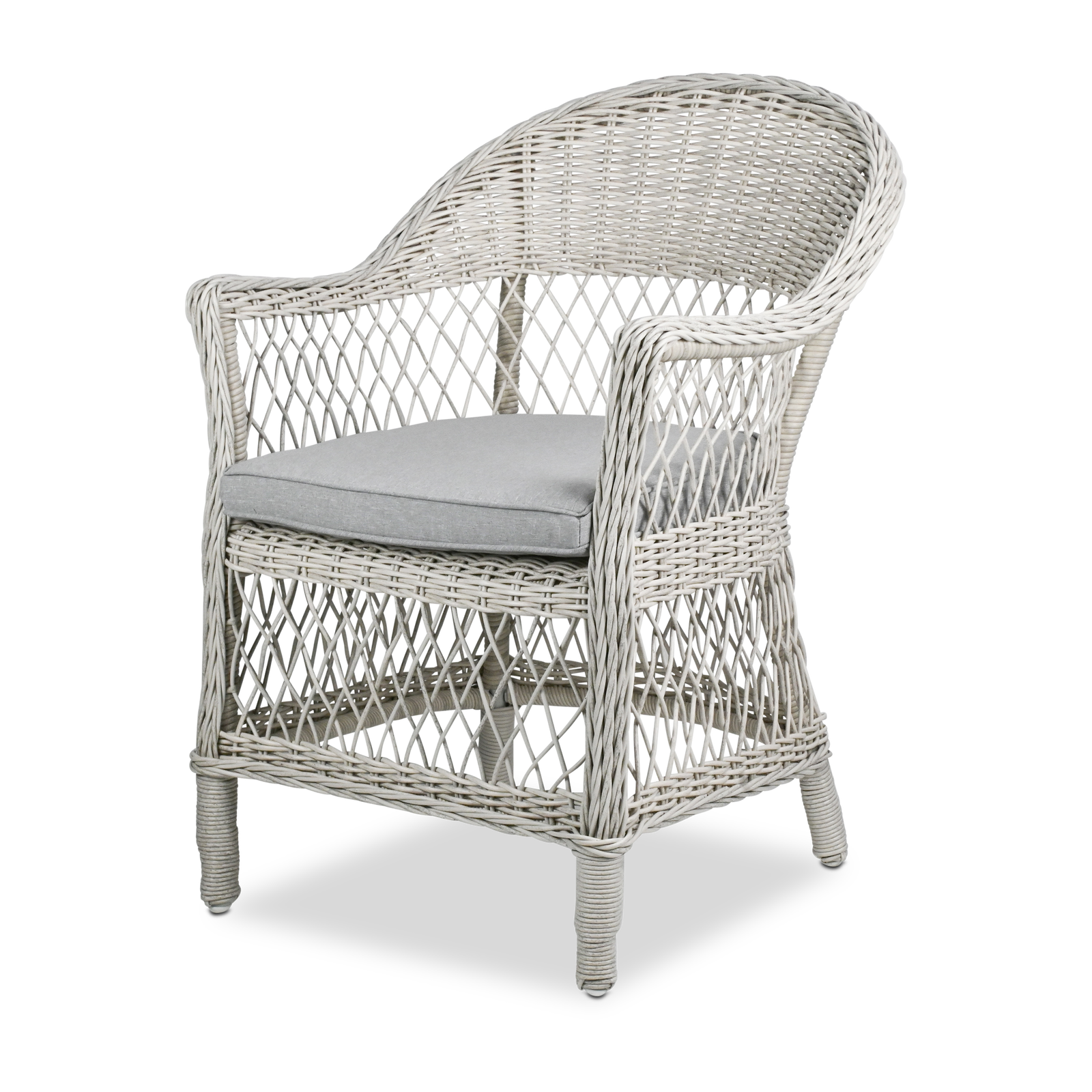 Bahamas 7-Piece Outdoor Dining Set - Rectangle Table with Wicker Chairs in Arctic White | Perfect for Patio, Garden & Backyard Entertaining