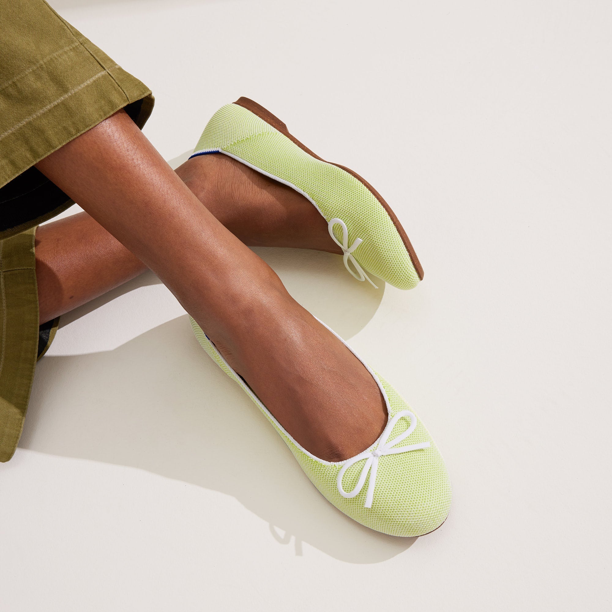 Comfortable Women's Ballet Flats in Chartreuse Green | Breathable & Lightweight for Work, Travel & Casual Wear