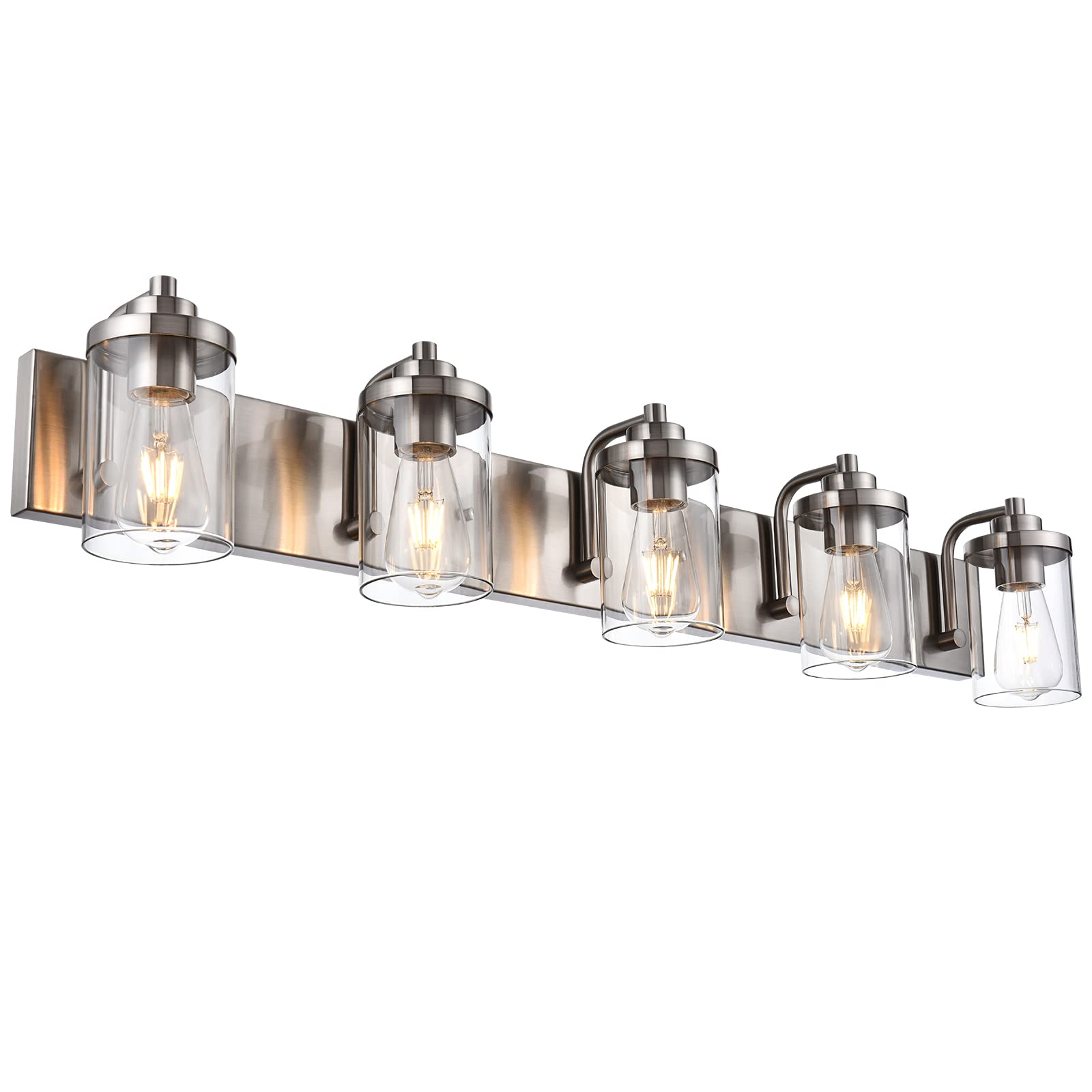 Farmhouse Bathroom Vanity Light Fixtures - Brushed Nickel Wall Sconce Lighting for Mirror, Modern Bathroom Vanity Lights for Bedroom, Kitchen & Living Room - Perfect for Bathroom Makeovers, Bedroom Accent Lighting & Kitchen Decor