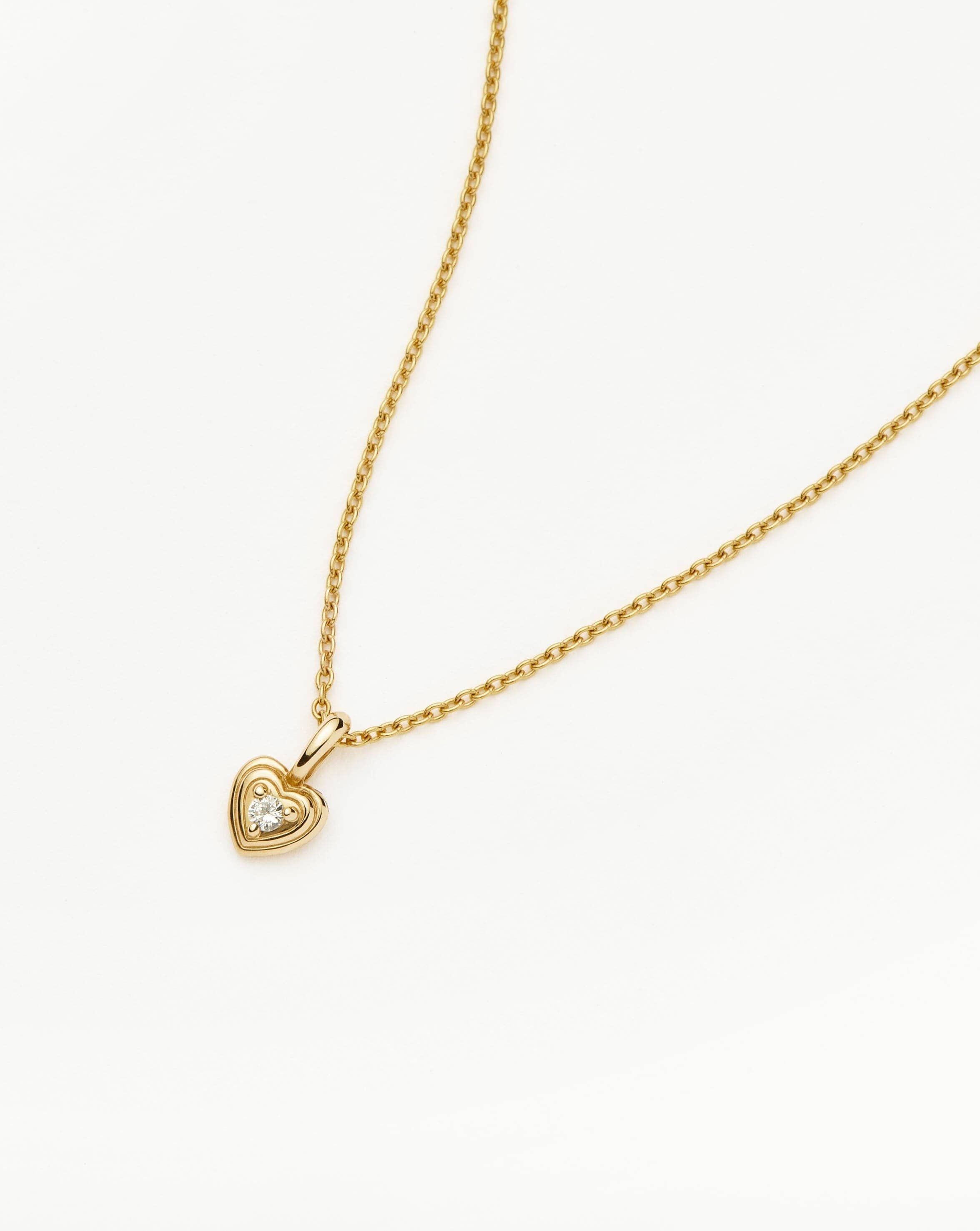 14K Solid Gold Diamond Heart Pendant Necklace for Women - Elegant Mini Heart Charm Jewelry Gift for Her - Perfect for Valentine's Day, Anniversary & Special Occasions