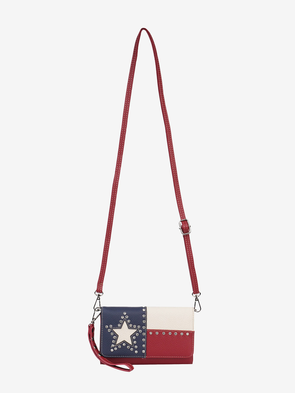 Montana West Texas Pride Studded Crossbody Wristlet Purse - Stylish Western Handbag for Women, Perfect for Concerts, Rodeos & Night Out