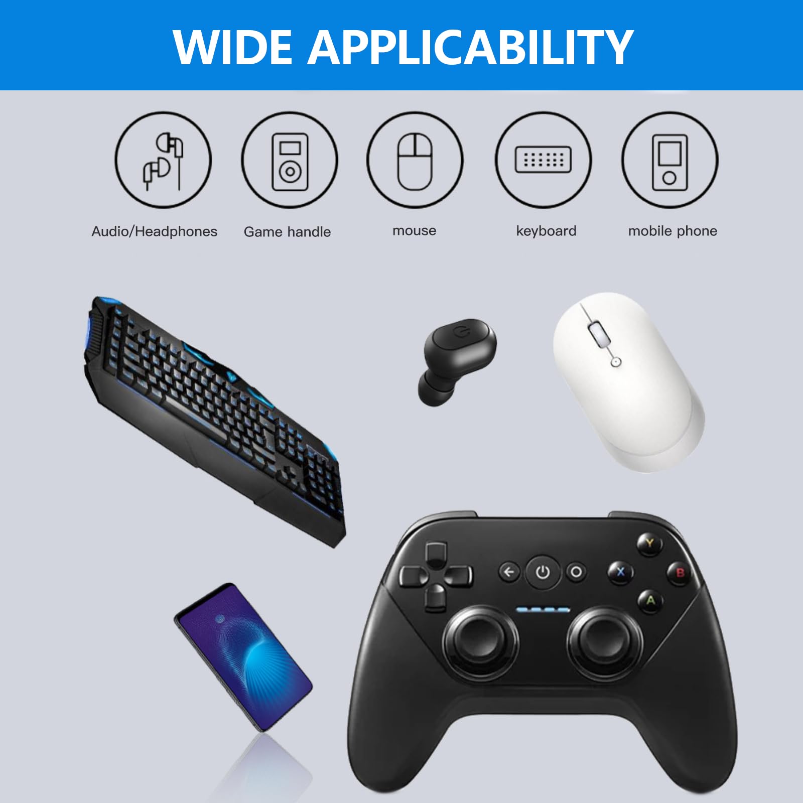 Benaewa USB Bluetooth 5.3 Adapter for PC - Wireless Bluetooth Dongle for Windows 11/10/8.1 - Compatible with Headphones, Keyboard, Mouse - Perfect for Gaming, Office Work & Home Entertainment