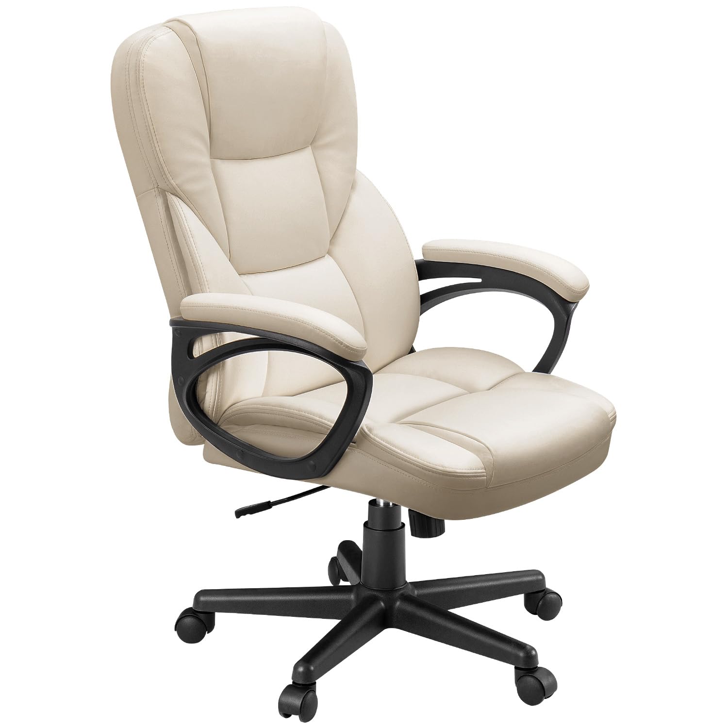 Furmax High Back Executive Office Chair - Adjustable Swivel Desk Chair with Lumbar Support, PU Leather Managerial Computer Chair for Home & Office (Beige) | Perfect for Long Work Hours, Gaming & Conference Rooms