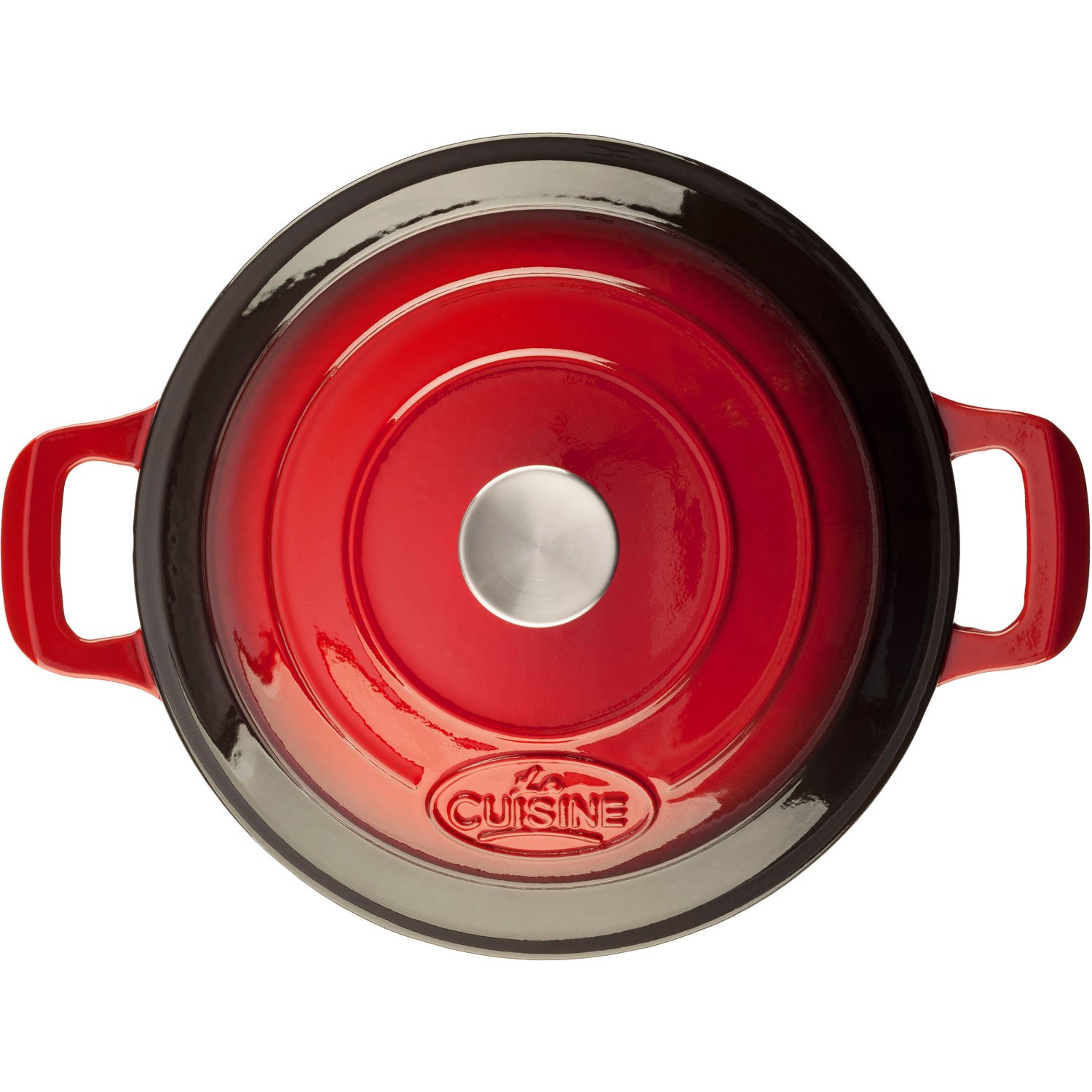 Premium Red Round 3.7 Quart Enameled Cast Iron Casserole Pot - Dutch Oven for Baking, Braising, Roasting & Slow Cooking - Stovetop to Oven Safe - Perfect for Soups, Stews & Family Meals