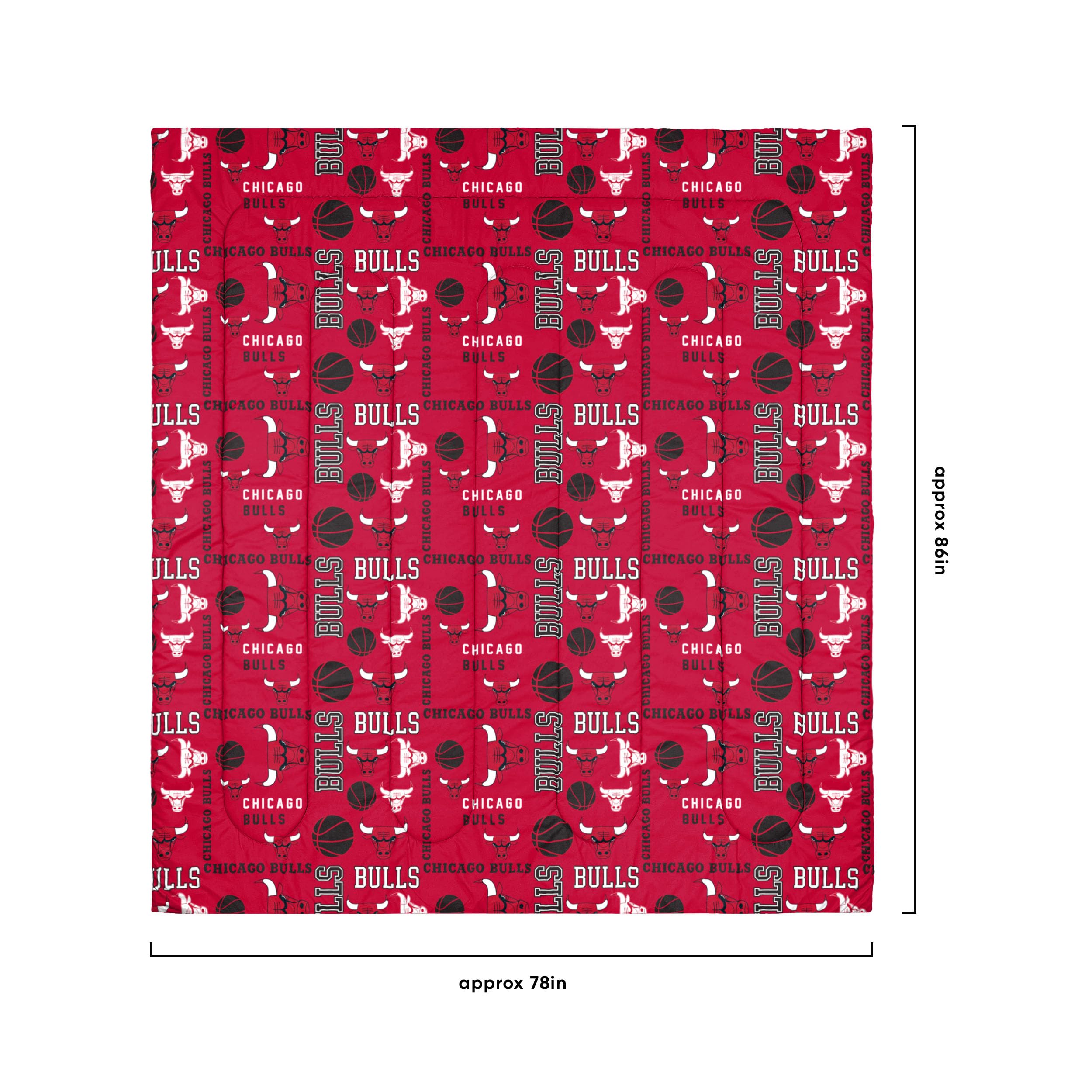 Chicago Bulls NBA Team Color 5-Piece Full Bed in a Bag Comforter Set - Officially Licensed Bulls Bedding for Fans, Perfect for Game Nights & Themed Bedrooms