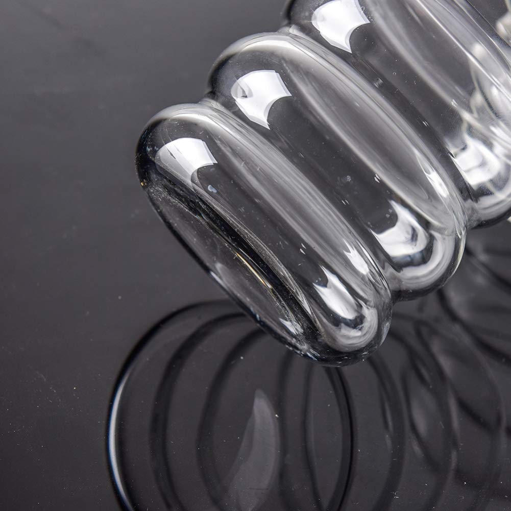 Elegant Wave Shaped Clear Crystal Glass Creamer Pitcher - Coffee & Milk Serving Jug with Creative Embossed Stripe Design - Perfect for Kitchen, Dining Table, and Tea Party Hosting